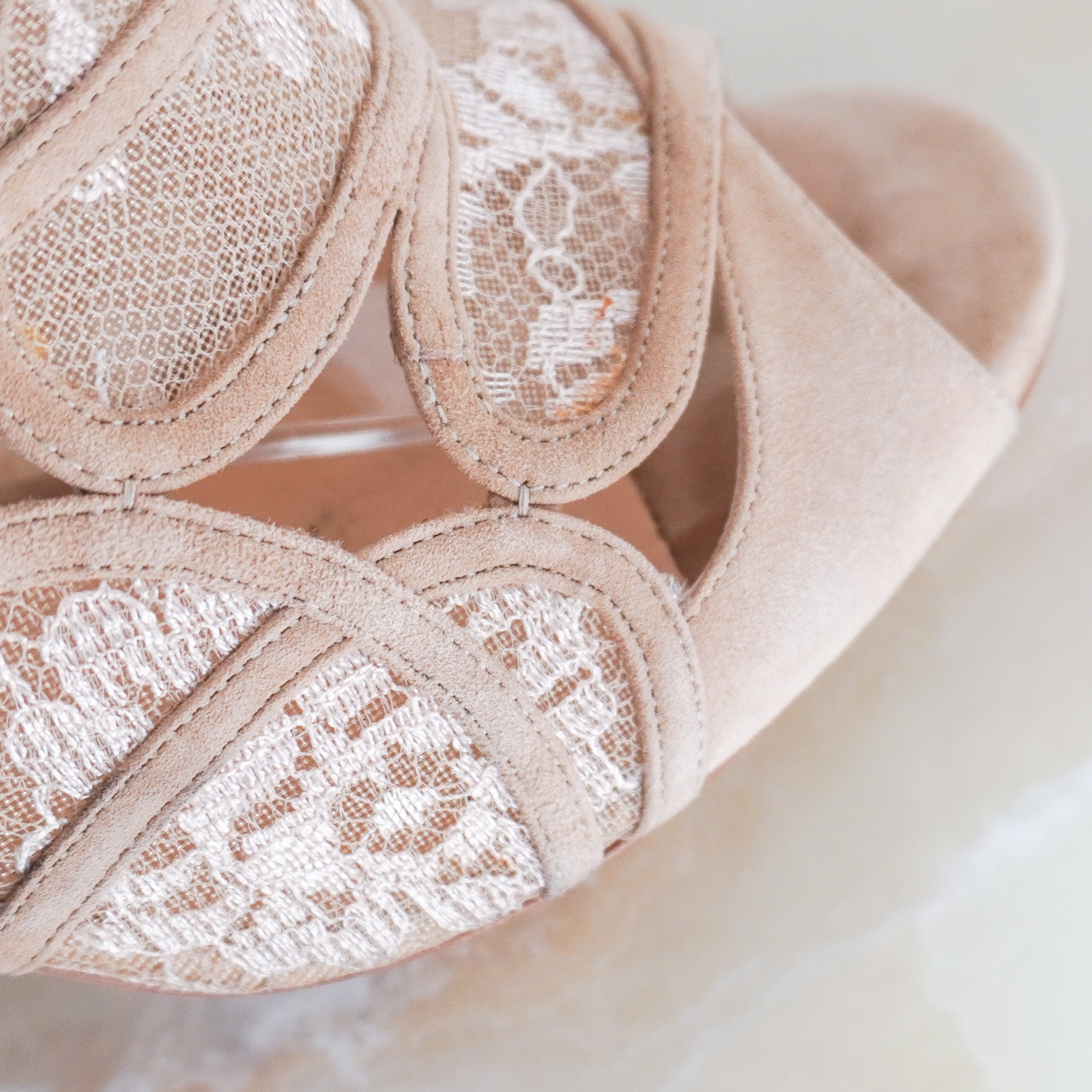 Jimmy Choo Suede/Lace Fauna Heels (RRP £750) | Authentic Preloved