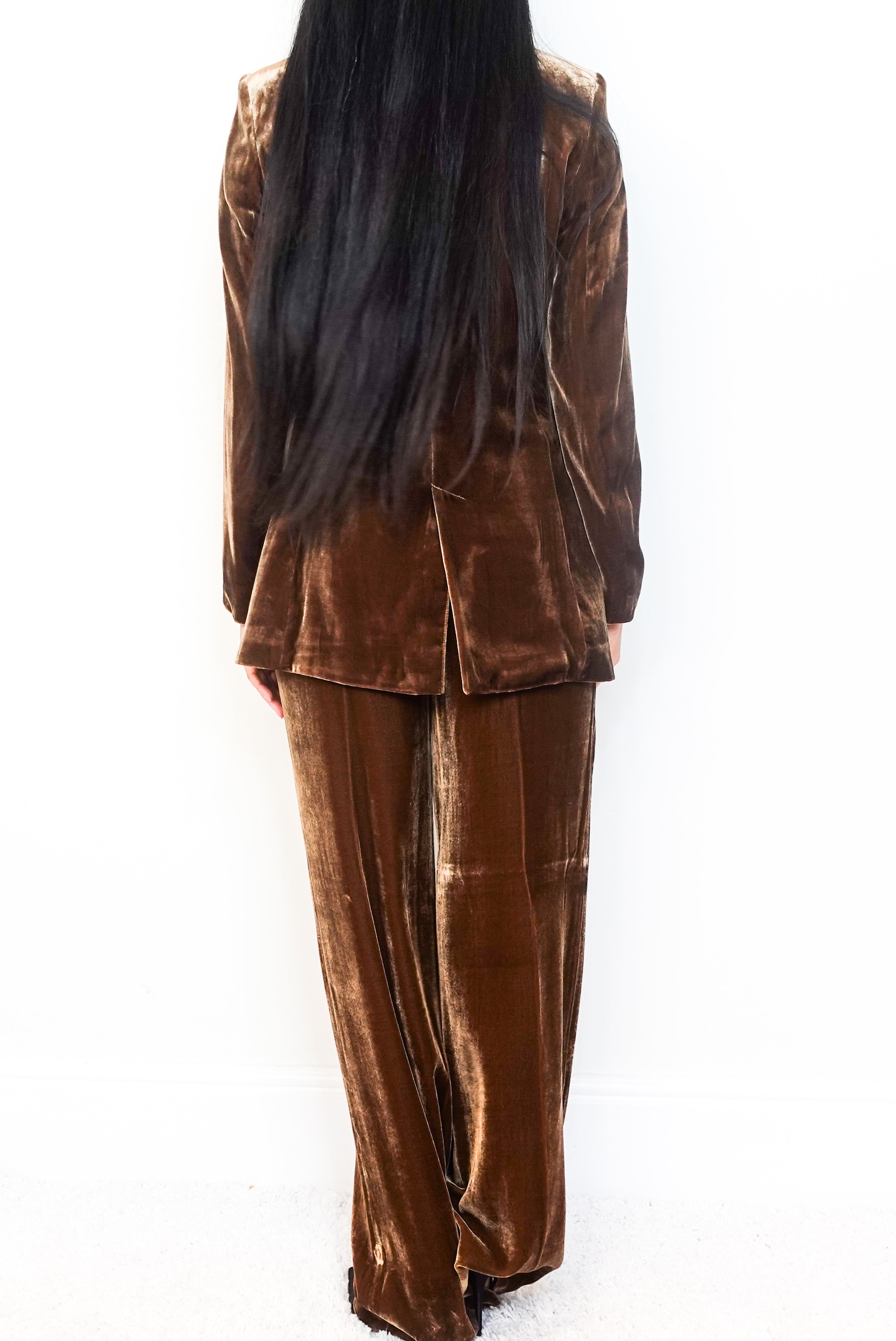 Brown velvet suit RRP £180