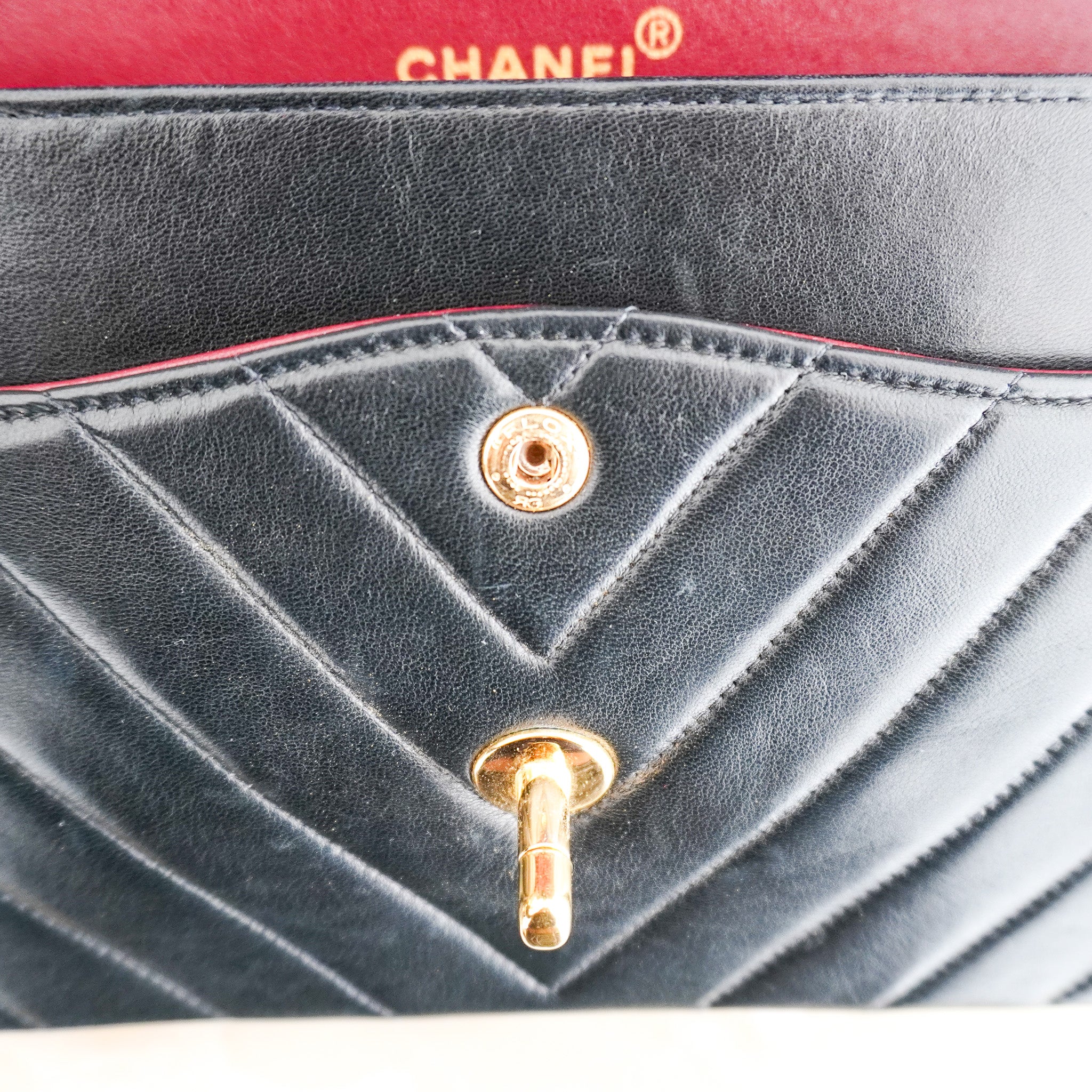 Chanel Classic Chevron Medium Double Flap Bag in Black Lambskin & Gold Hardware | Authentic Preloved - Reloved Again