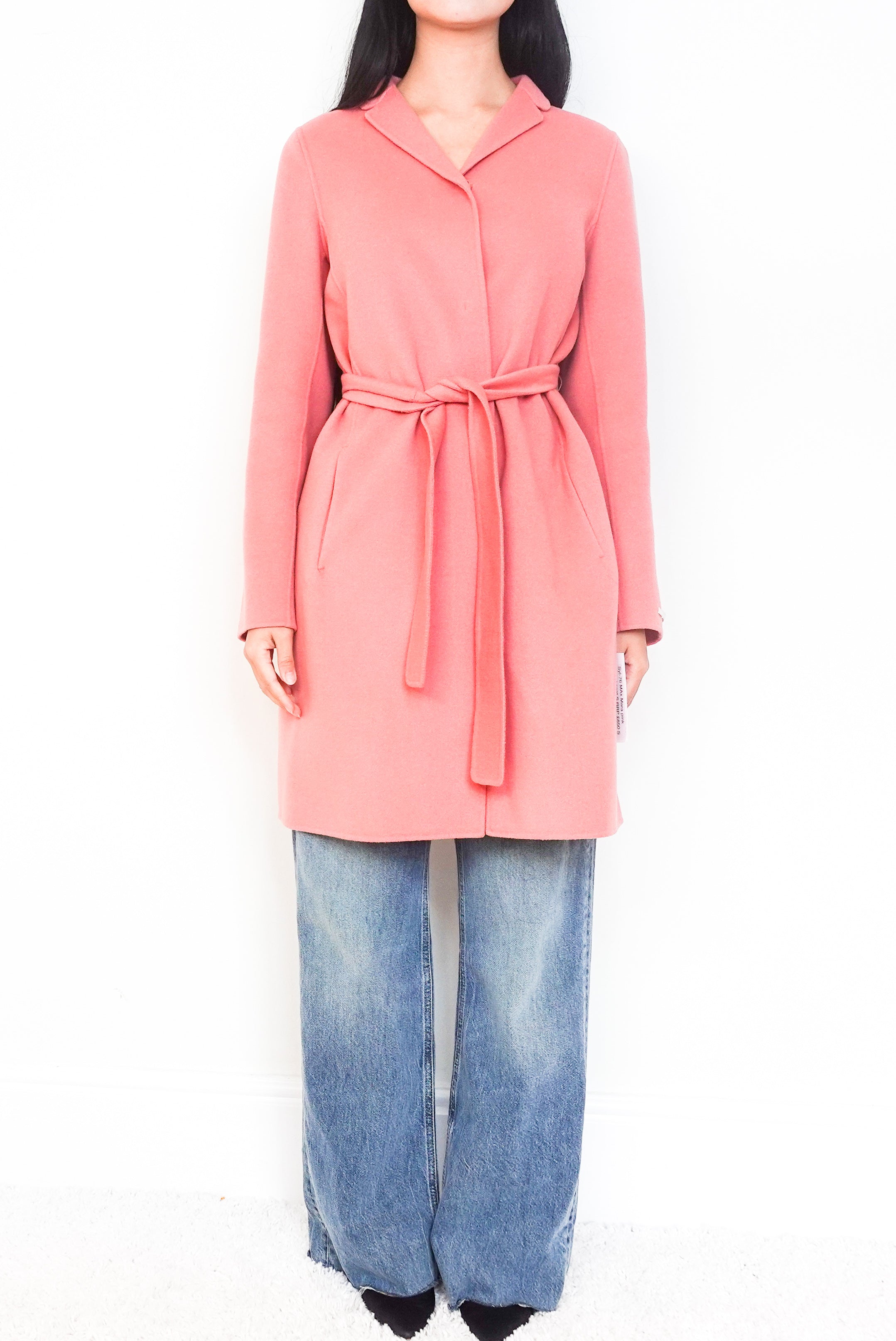 Wool Pink belted coat RRP £850