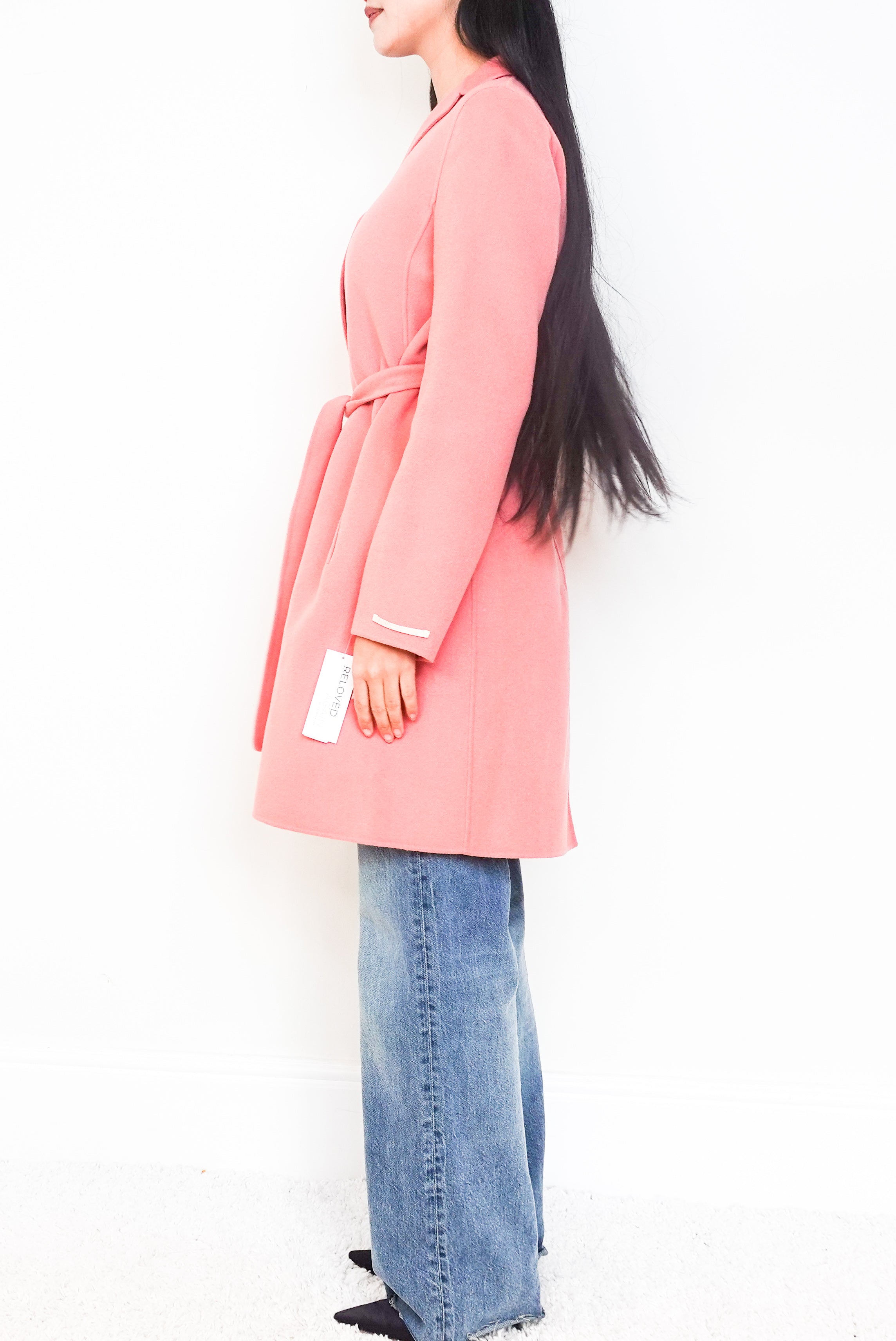 Wool Pink belted coat RRP £850