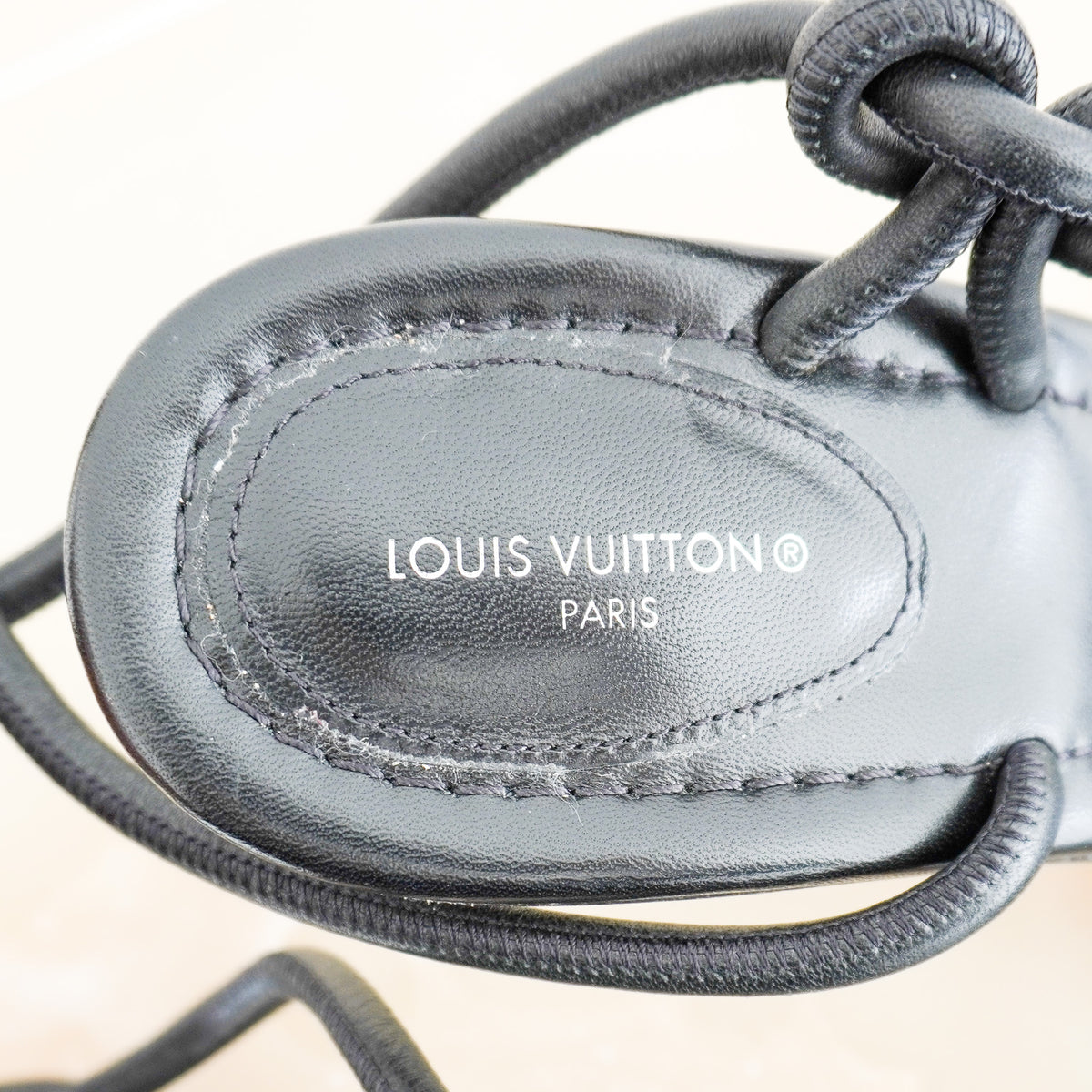 NEW Louis Vuitton Black Leather Nova Heeled Sandals (RRP £765)| Authentic Preloved