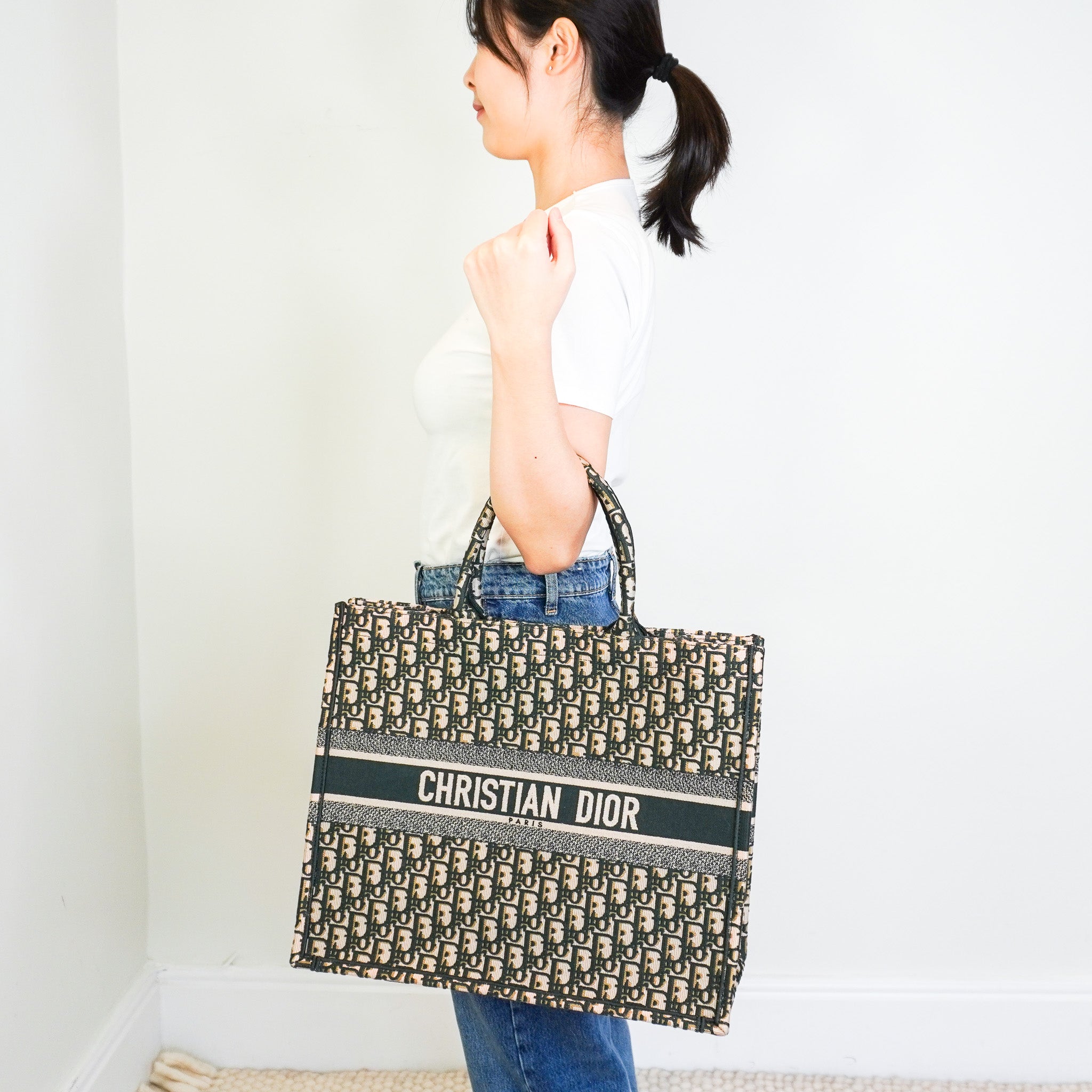 Dior Book Large Tote in Green RRP £2550 | Authentic Preloved