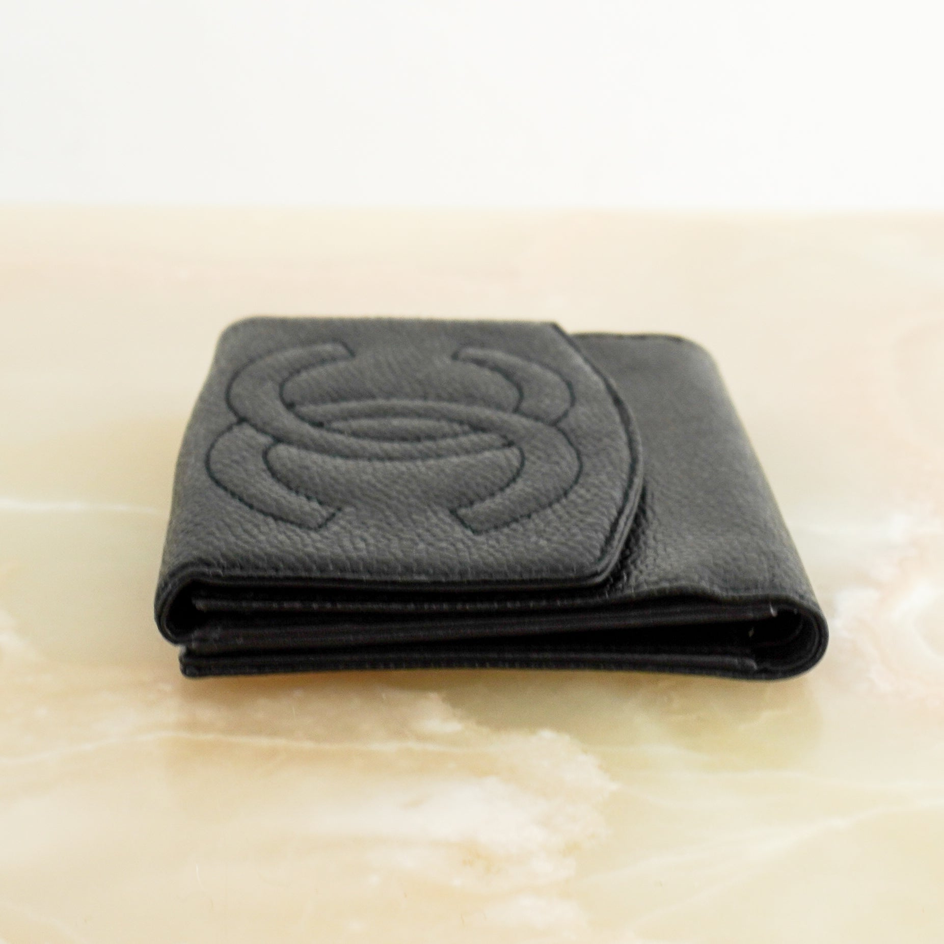 Chanel Vintage Black Caviar Timeless CC Flap Wallet | Authentic Preloved