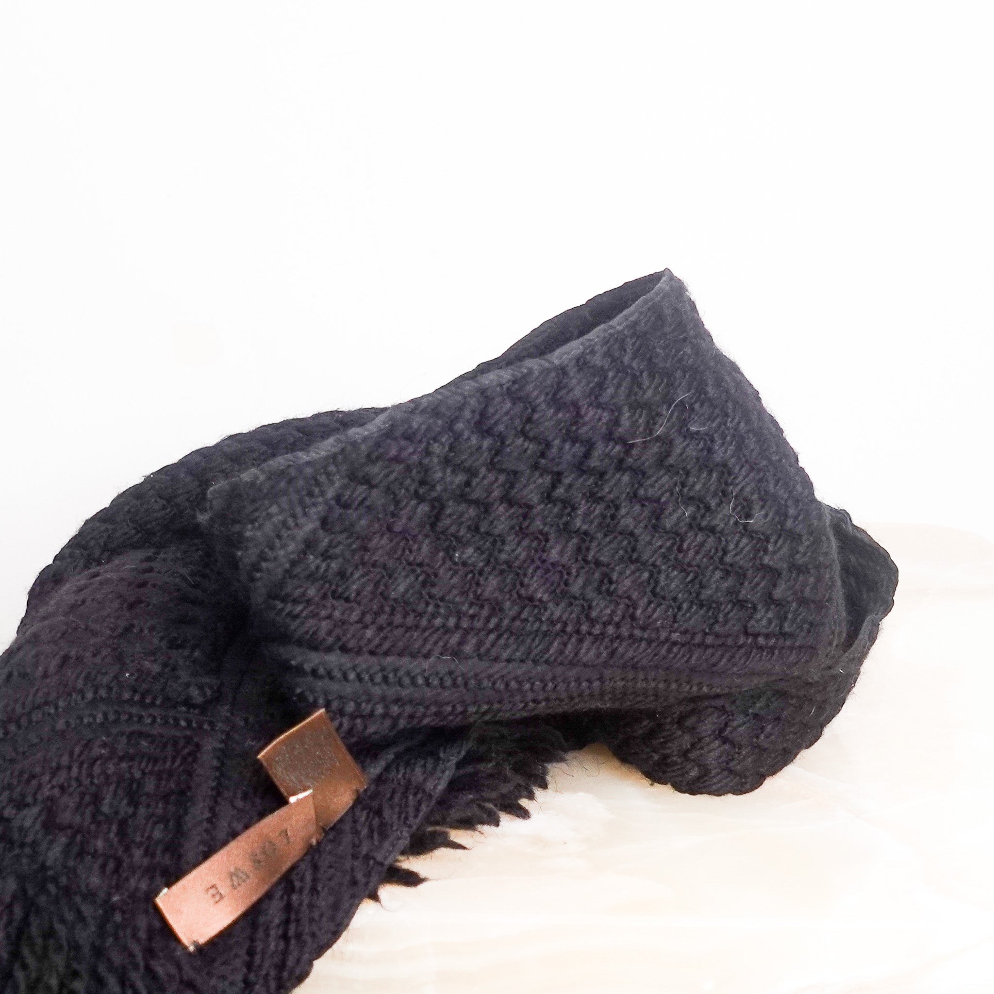 NEW Black cable knit scarf RRP £200