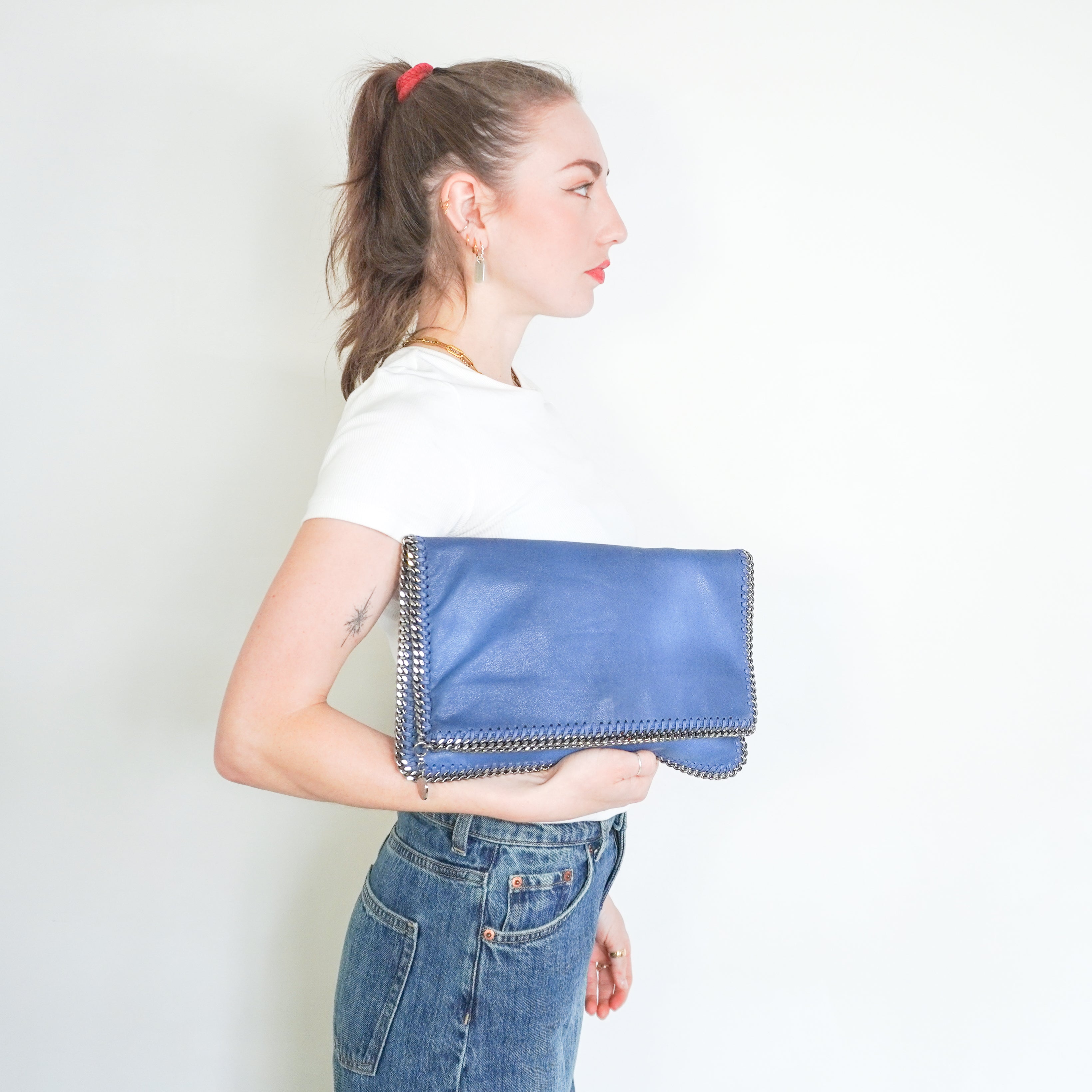Stella McCartney Blue Falabella Clutch Bag (RRP £540) | Authentic Preloved