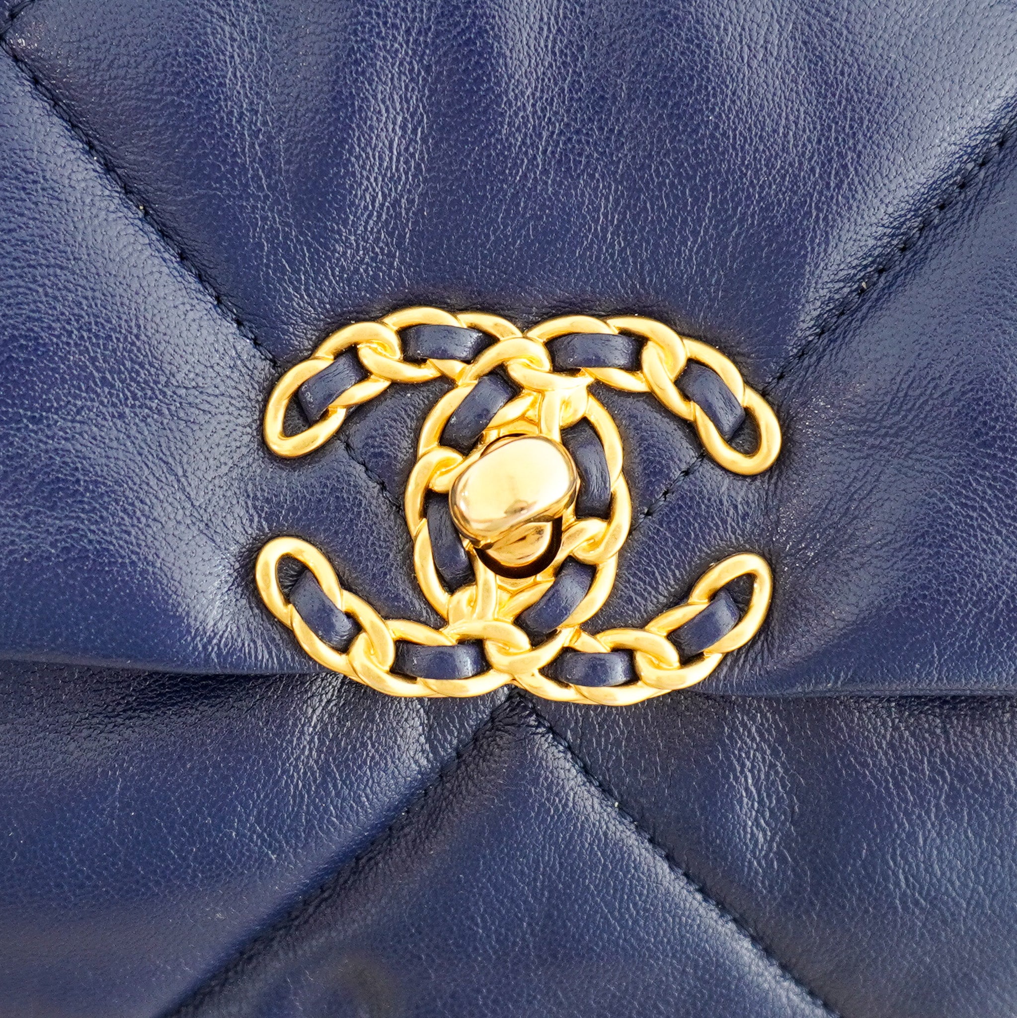 Chanel 19 Flap Bag Lambskin Leather in Marine Blue RRP £4500 | Authentic Preloved