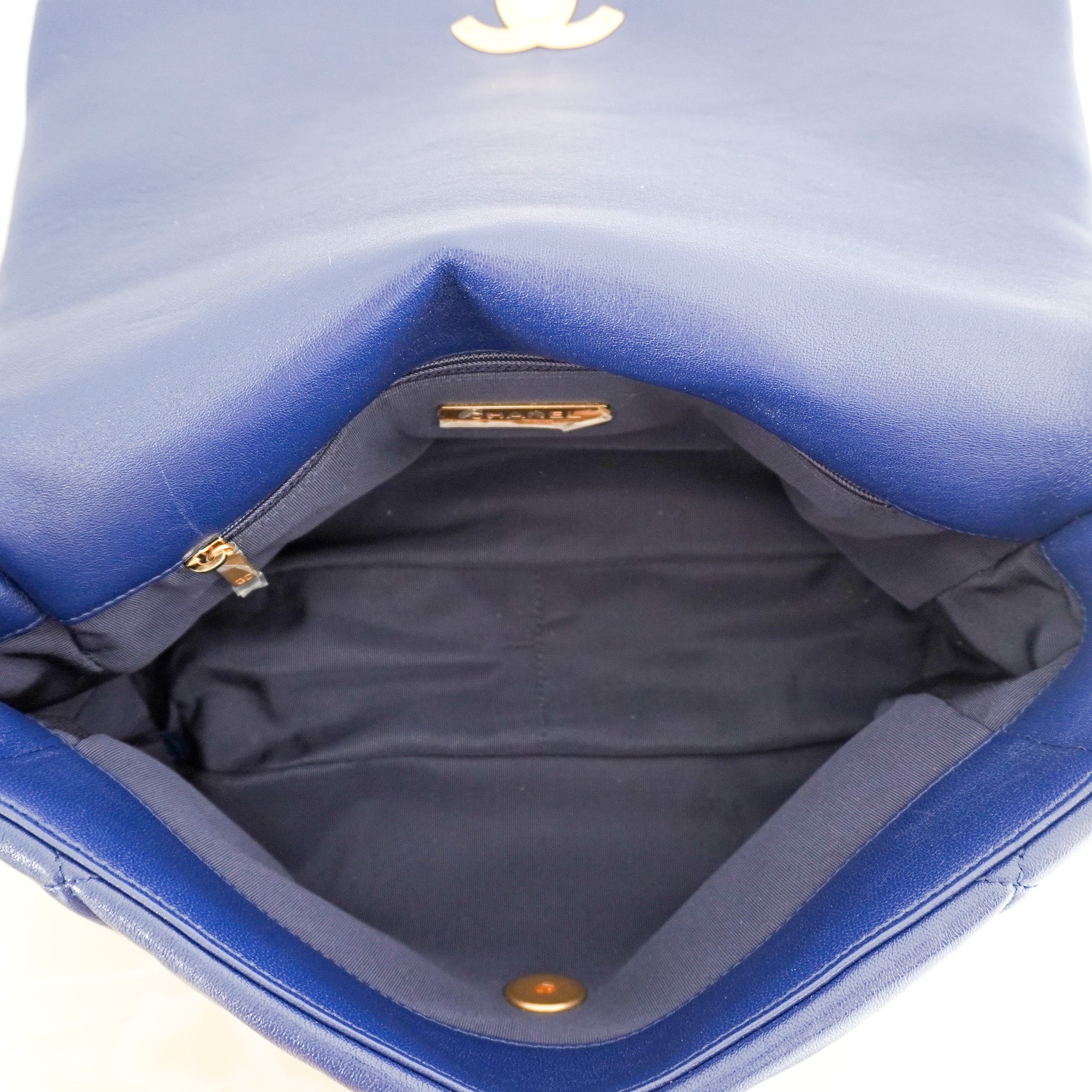 Chanel 19 Flap Bag Lambskin Leather in Marine Blue RRP £4500 | Authentic Preloved