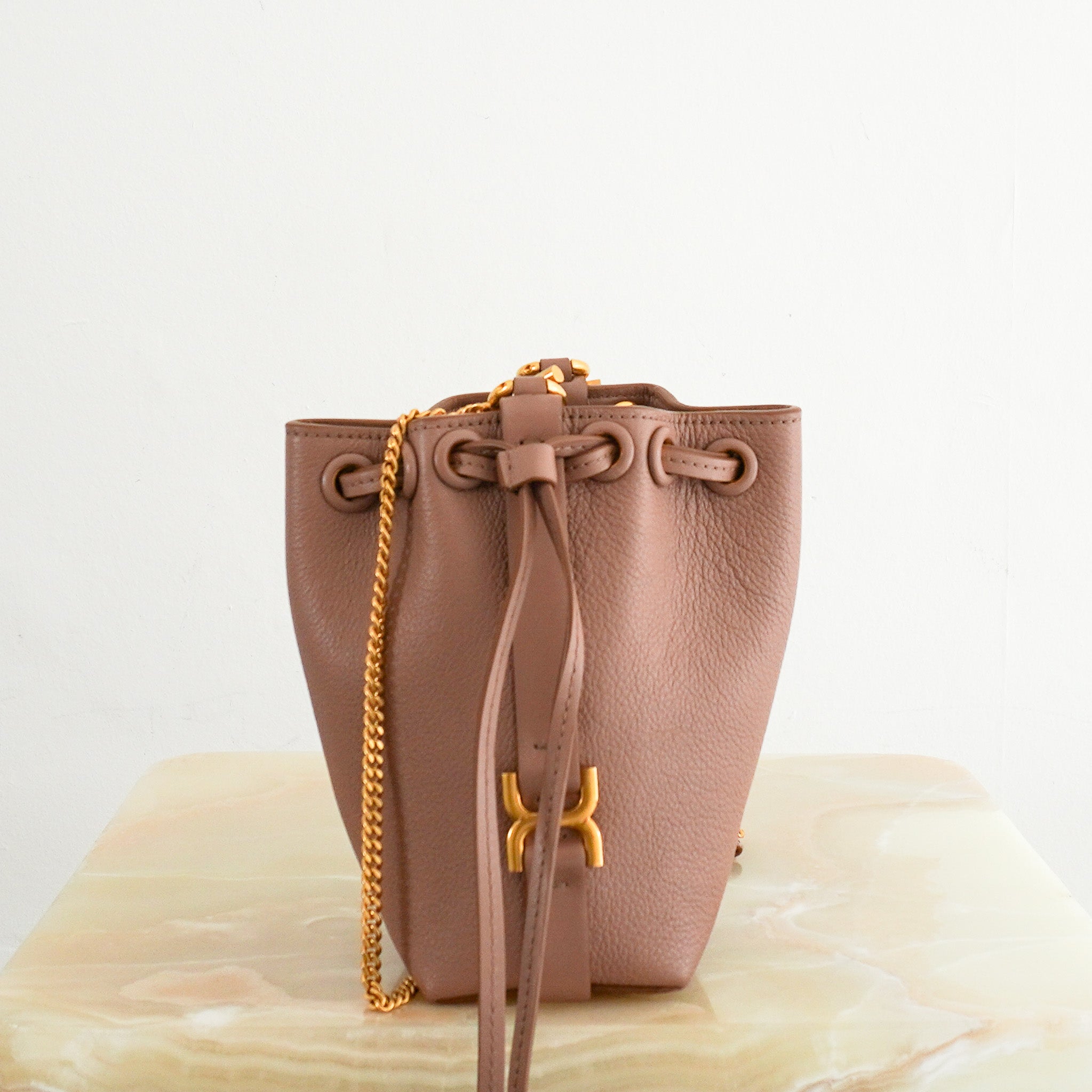 Chloe Marcie Micro Bucket Bag in Wood Rose RRP £1,225 | Authentic Preloved - Reloved Again