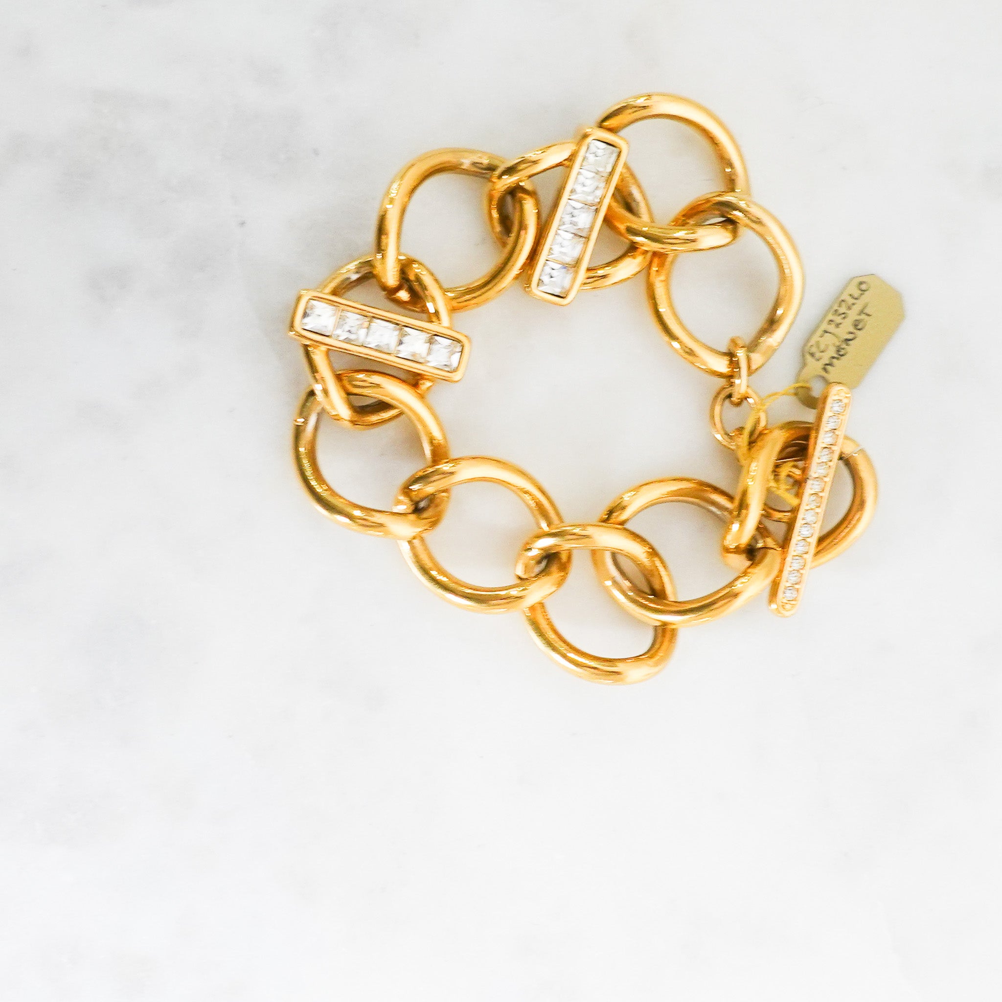 NEW gold bracelet with crystals