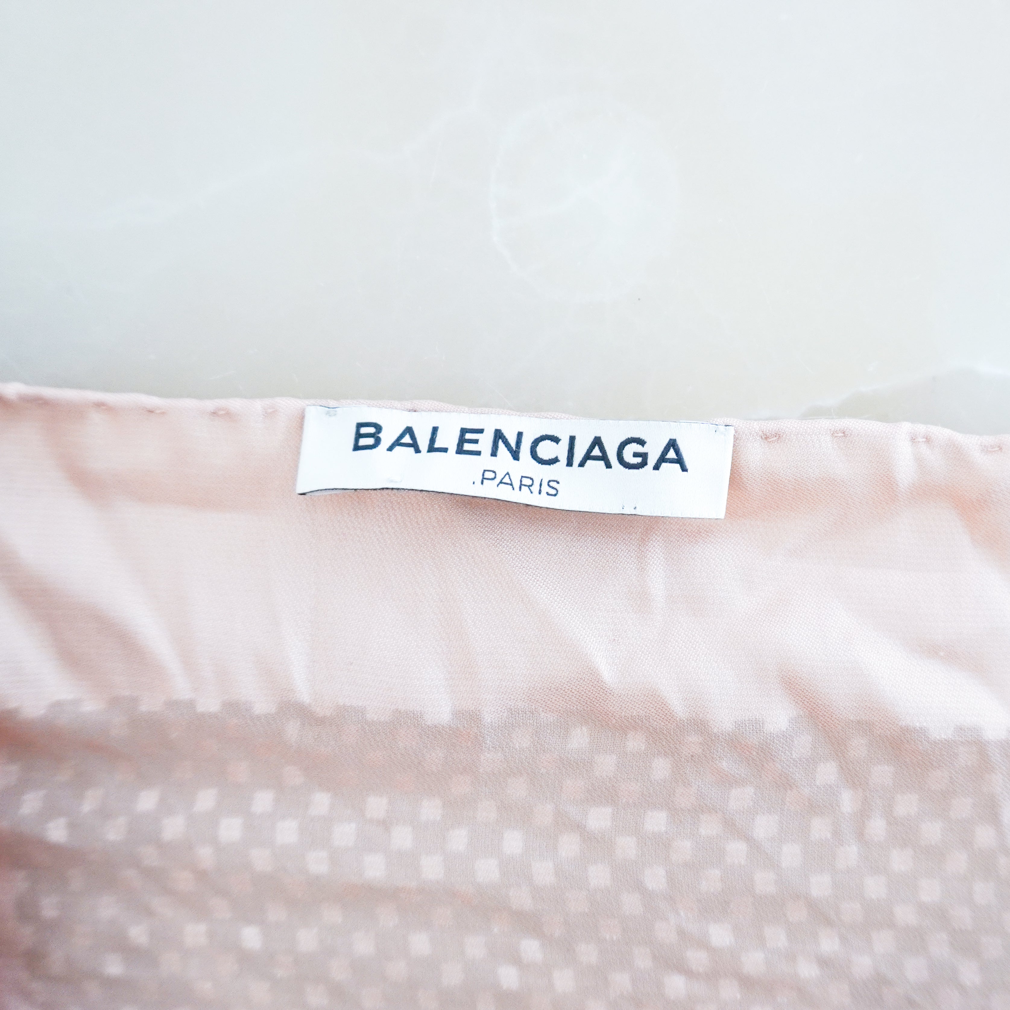 Balenciaga Pink Silk Logo Scarf (RRP £220) | Authentic Preloved FINAL SALE