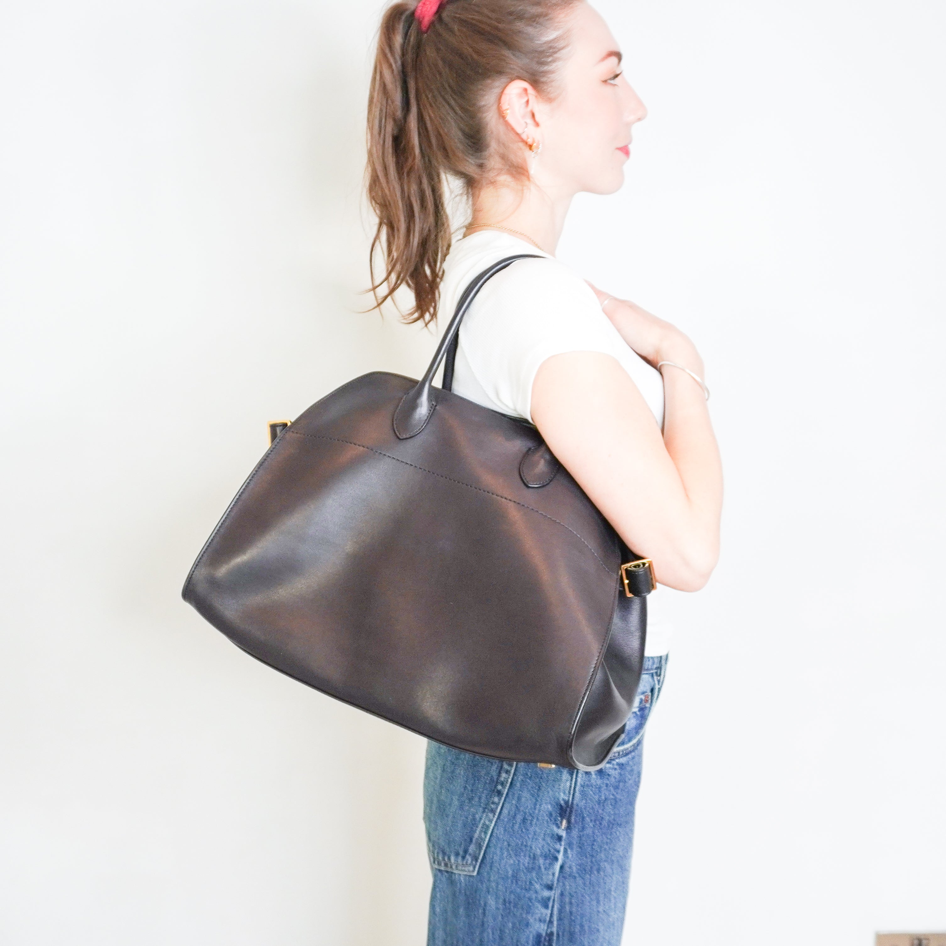The Row Black Margaux Shoulder Bag 15 RRP £4540 | Authentic Preloved