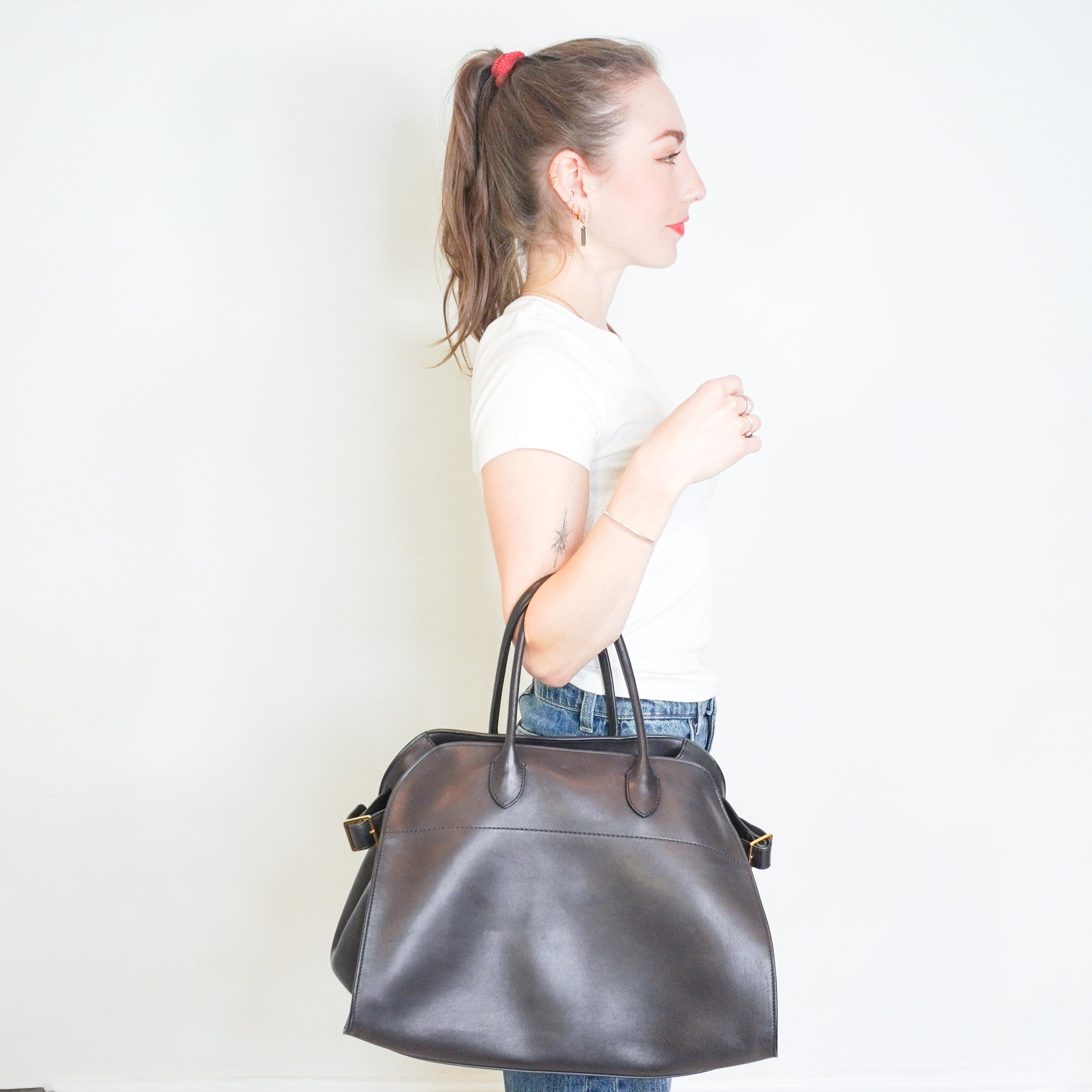 The Row Black Margaux Shoulder Bag 15 RRP £4540 | Authentic Preloved