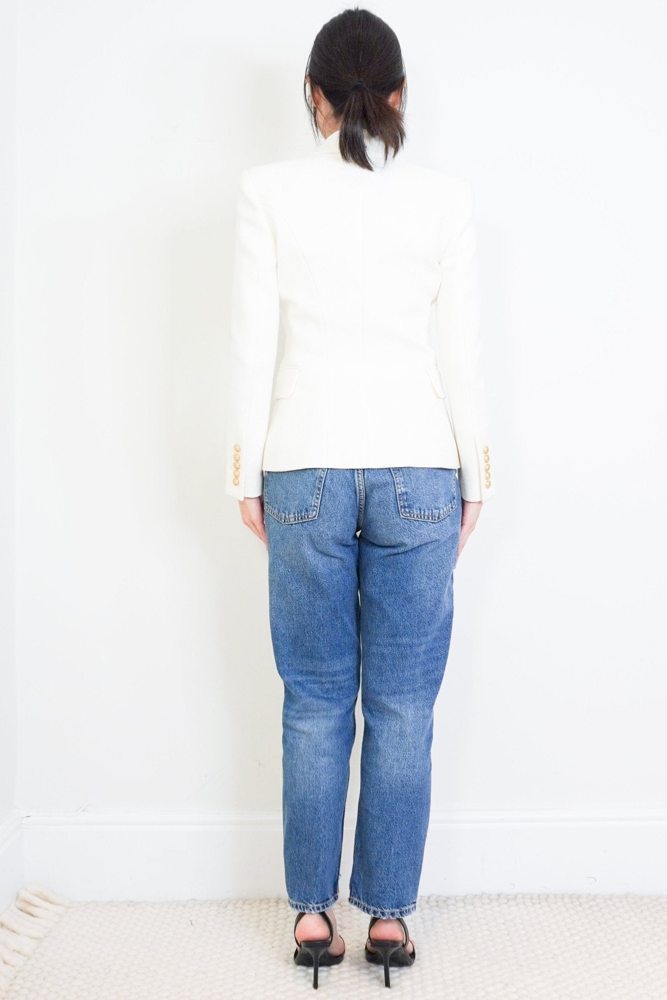 Balmain White Double Breasted Blazer RRP £1700 | Authentic Preloved - Reloved Again