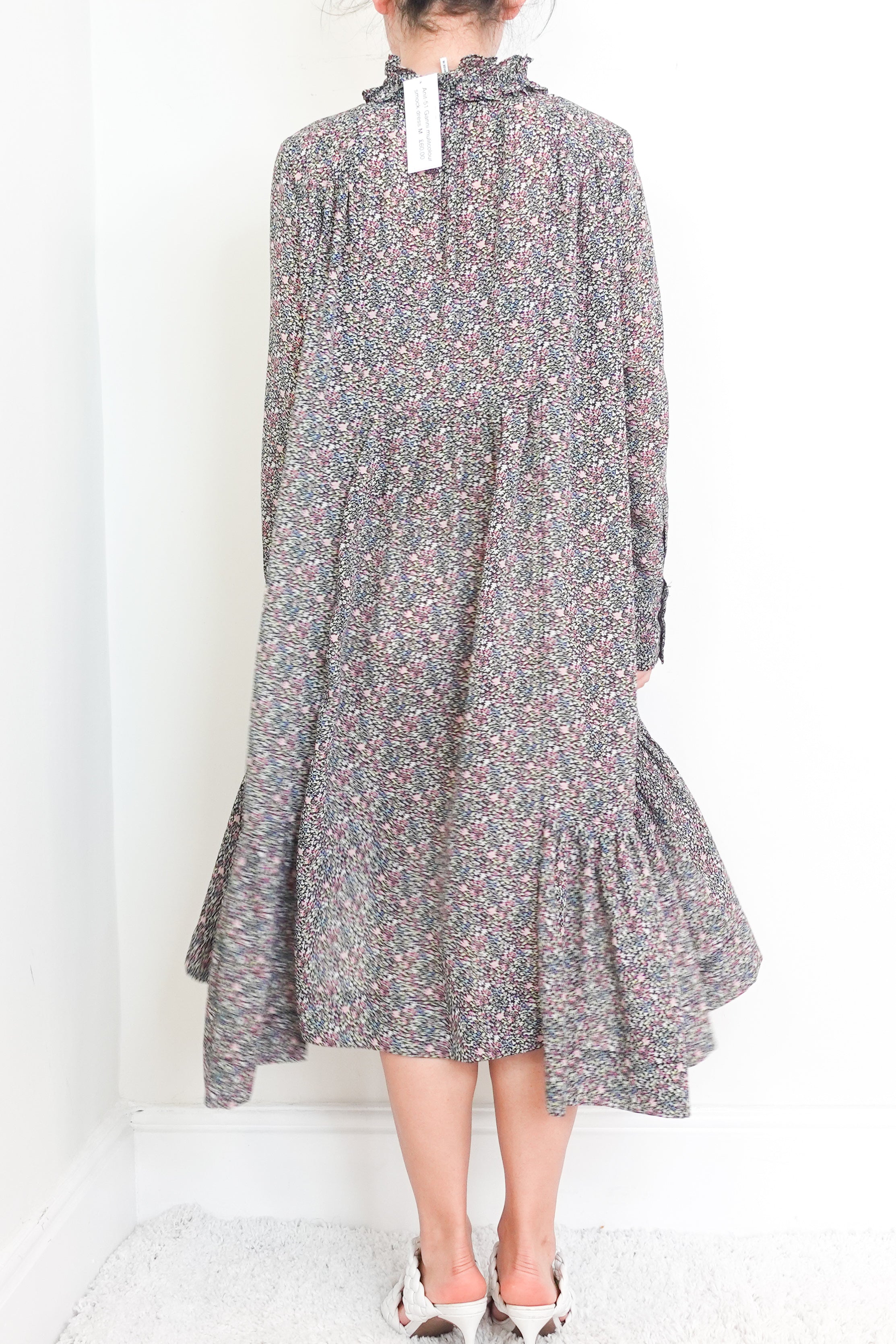 Multicolour Floral Daisy Assymetrical Midi Dress