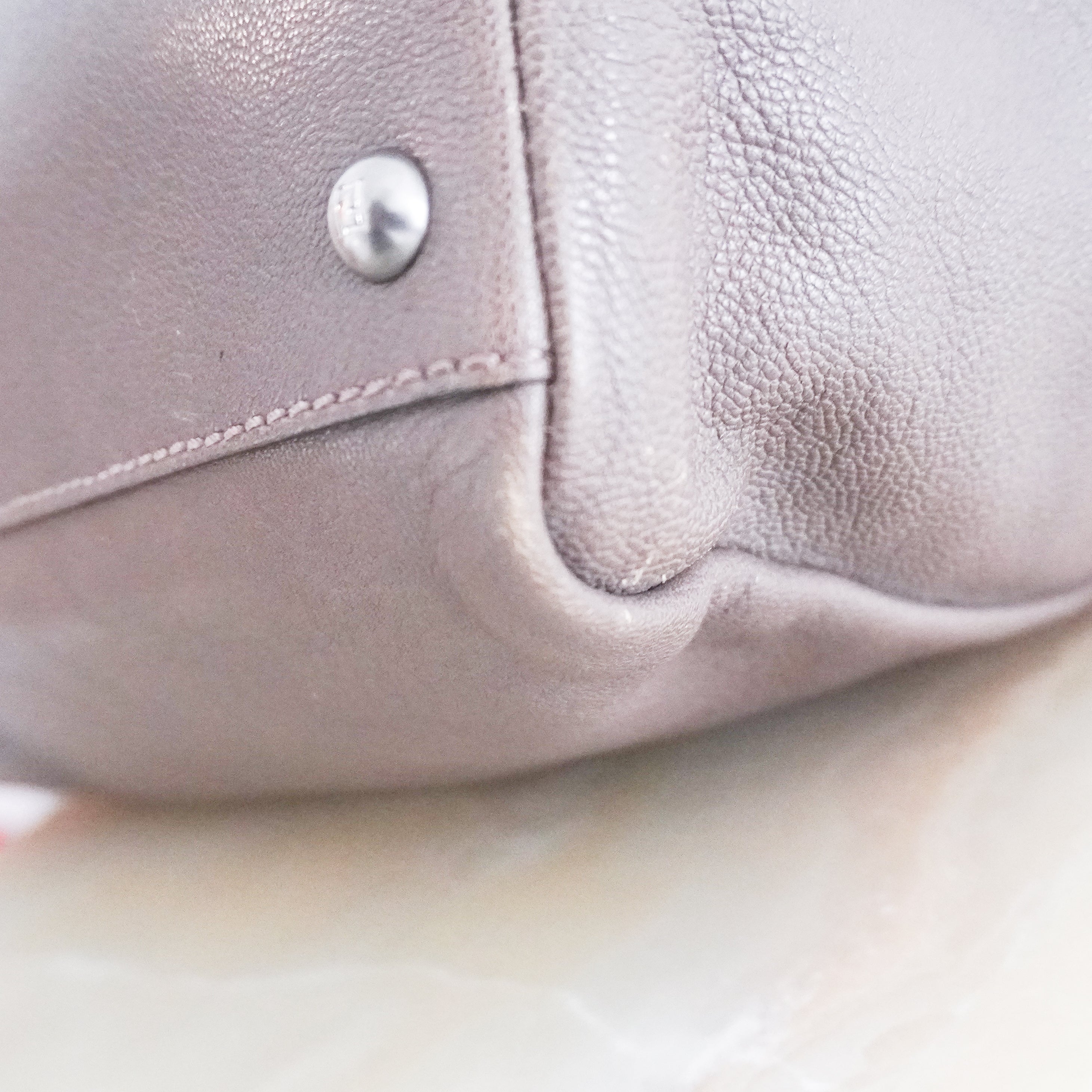 Fendi Peekaboo Large Taupe Leather Satchel Bag with Charm (RRP £3500) | Authentic Preloved