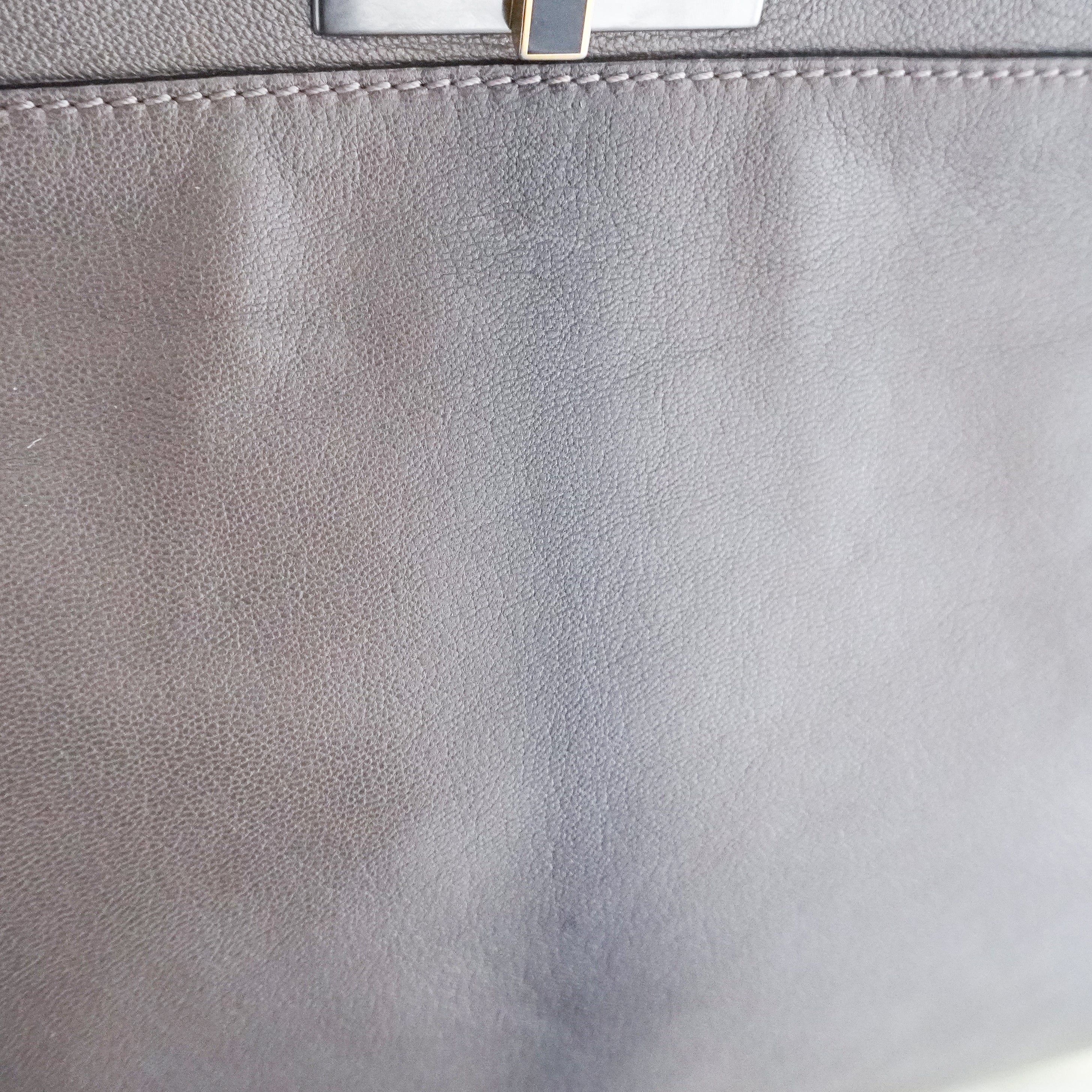 Fendi Peekaboo Large Taupe Leather Satchel Bag with Charm (RRP £3500) | Authentic Preloved