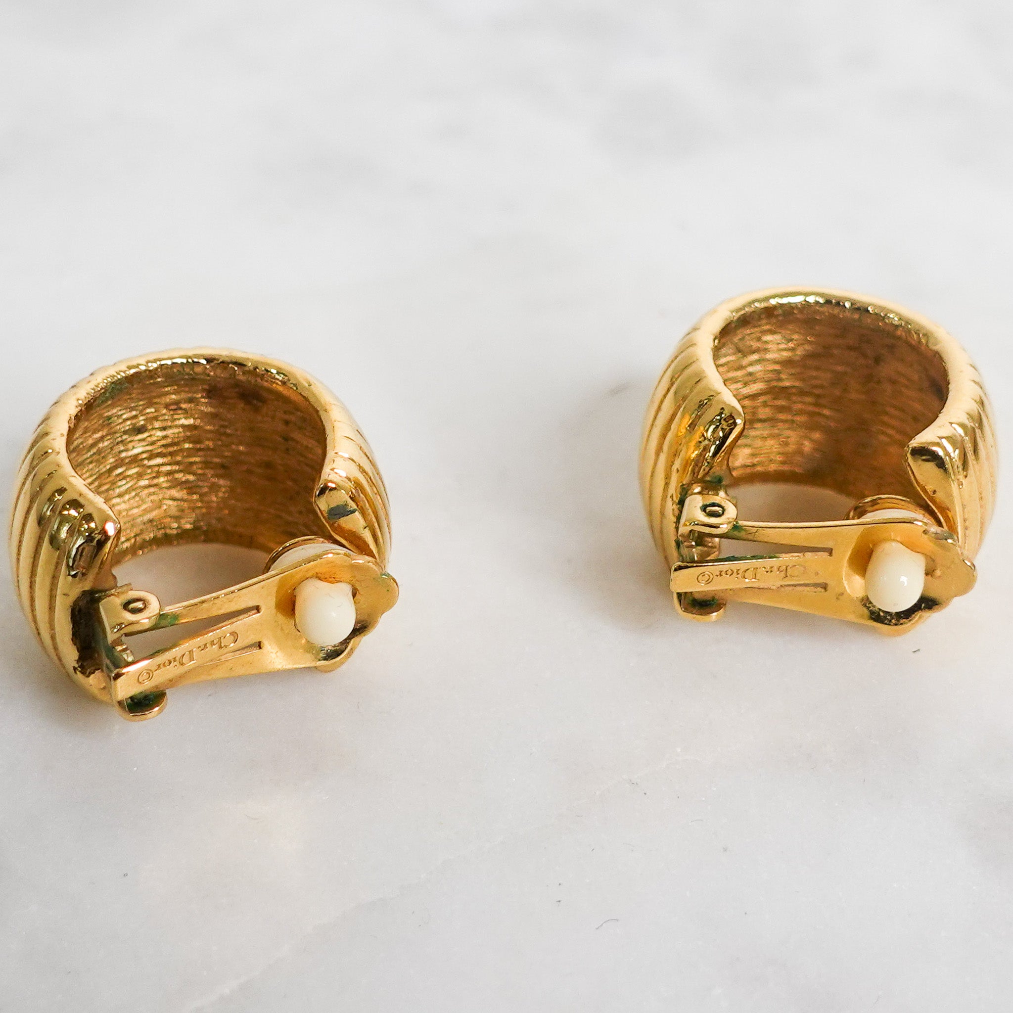 Gold tone clip on earrings