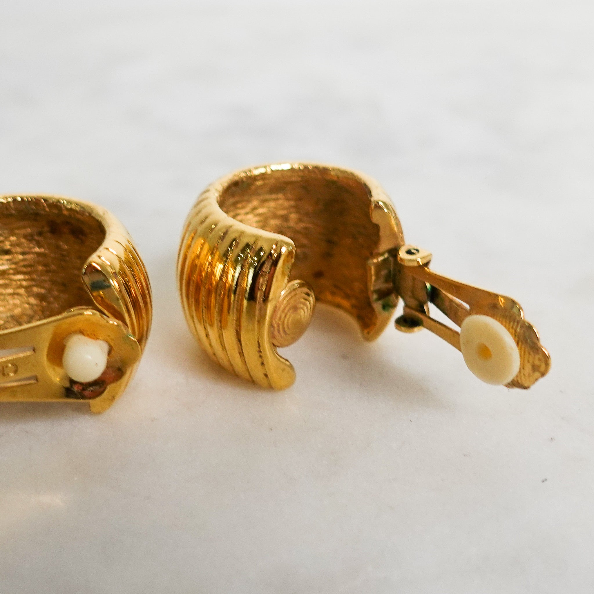 Gold tone clip on earrings