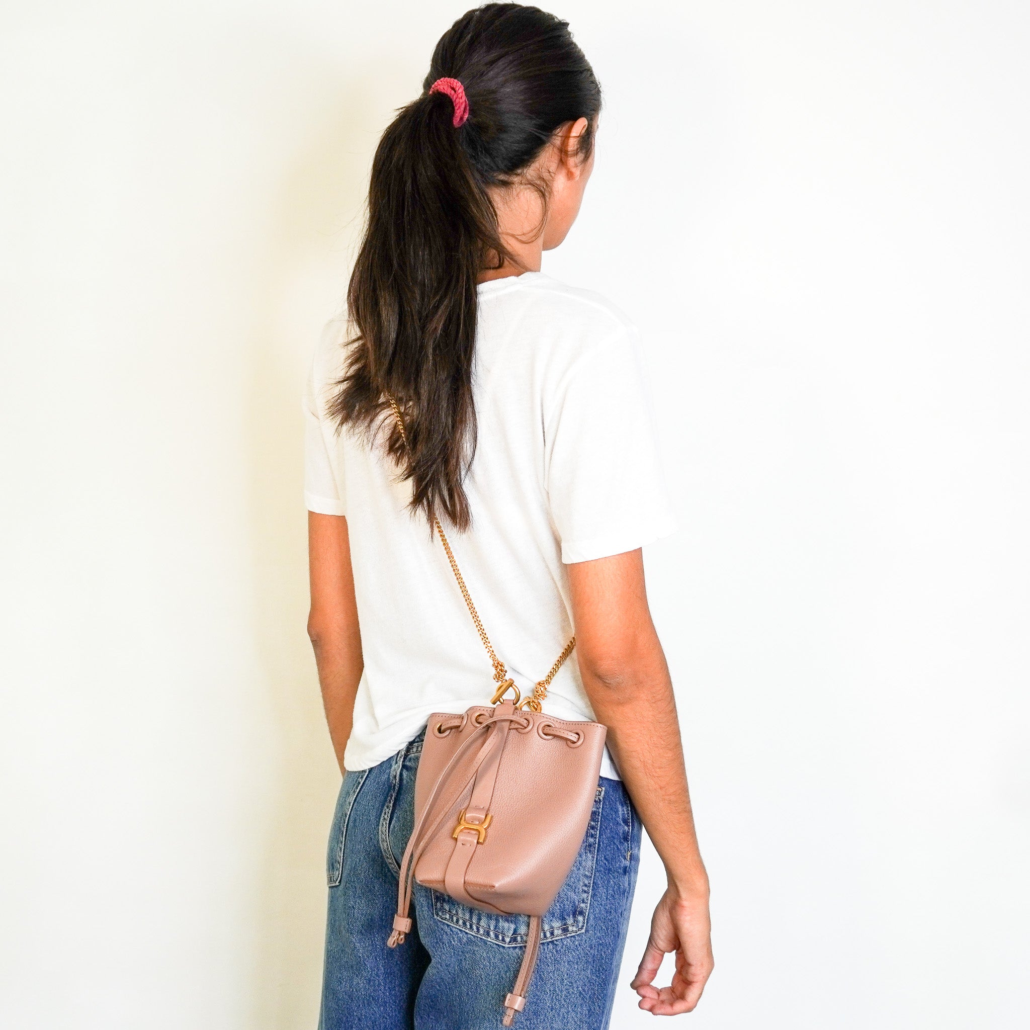 Chloe Marcie Micro Bucket Bag in Wood Rose RRP £1,225 | Authentic Preloved - Reloved Again