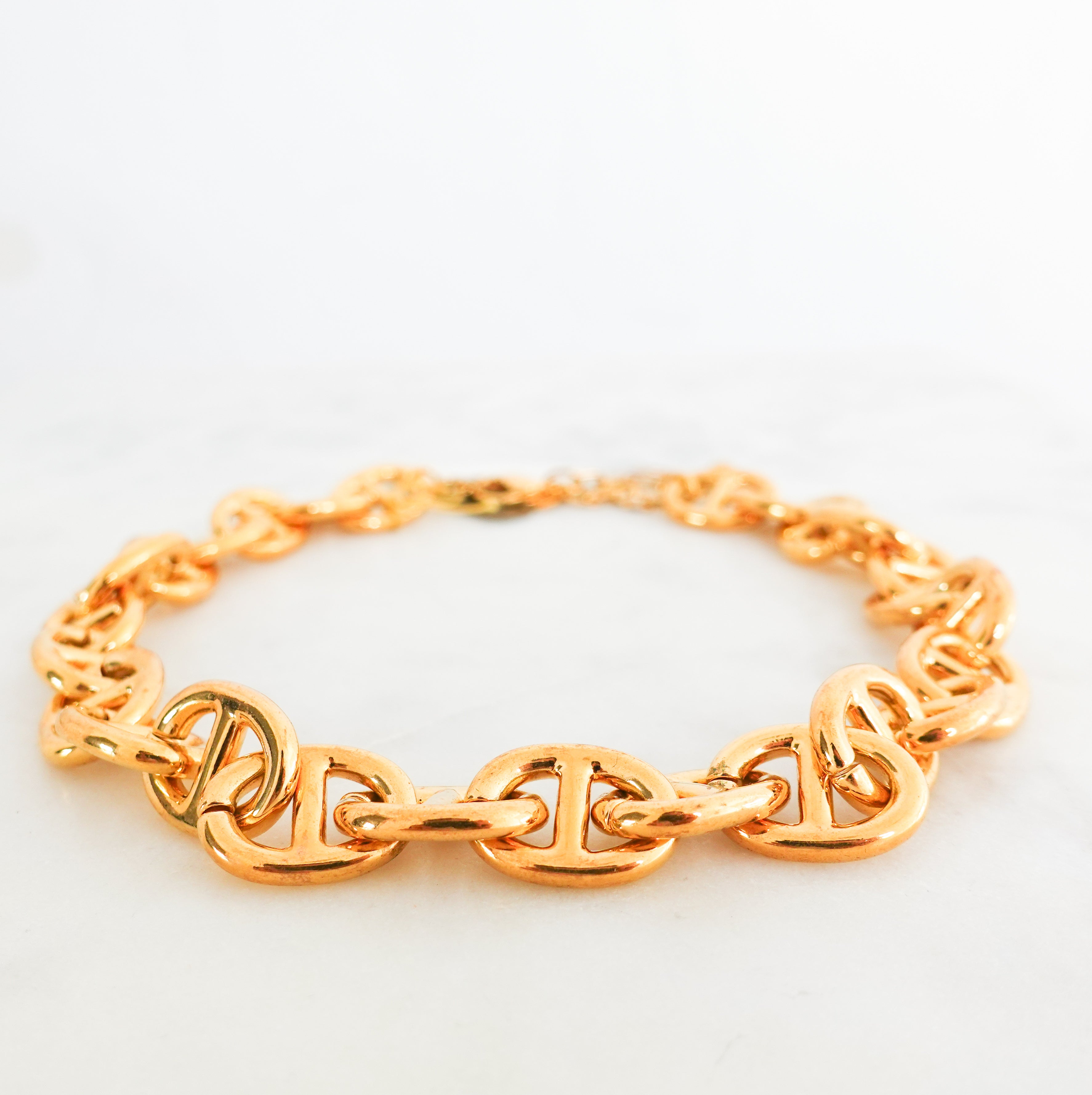 Gold plated short double link chain