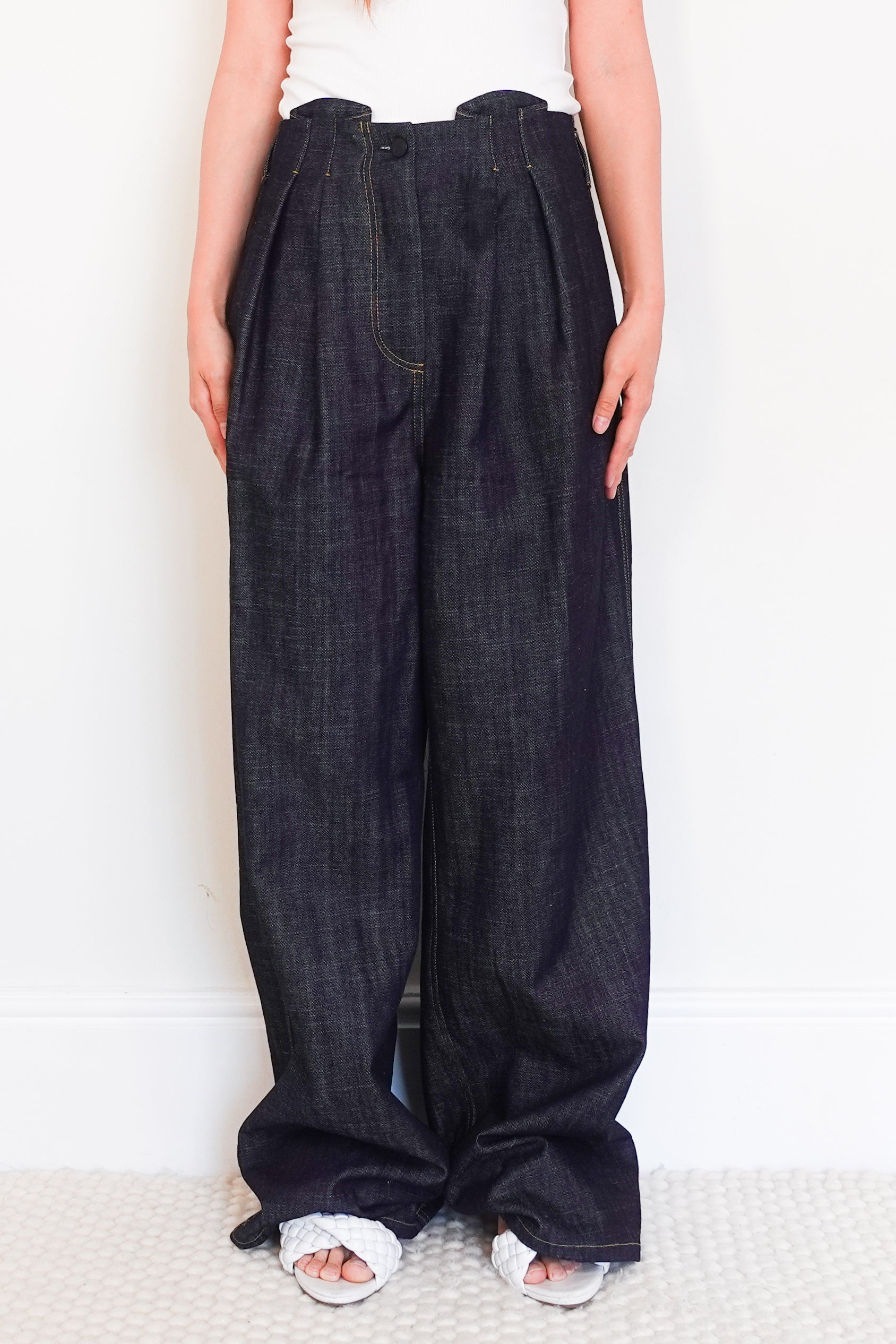 Aspos high rise denim wide leg jeans RRP £586