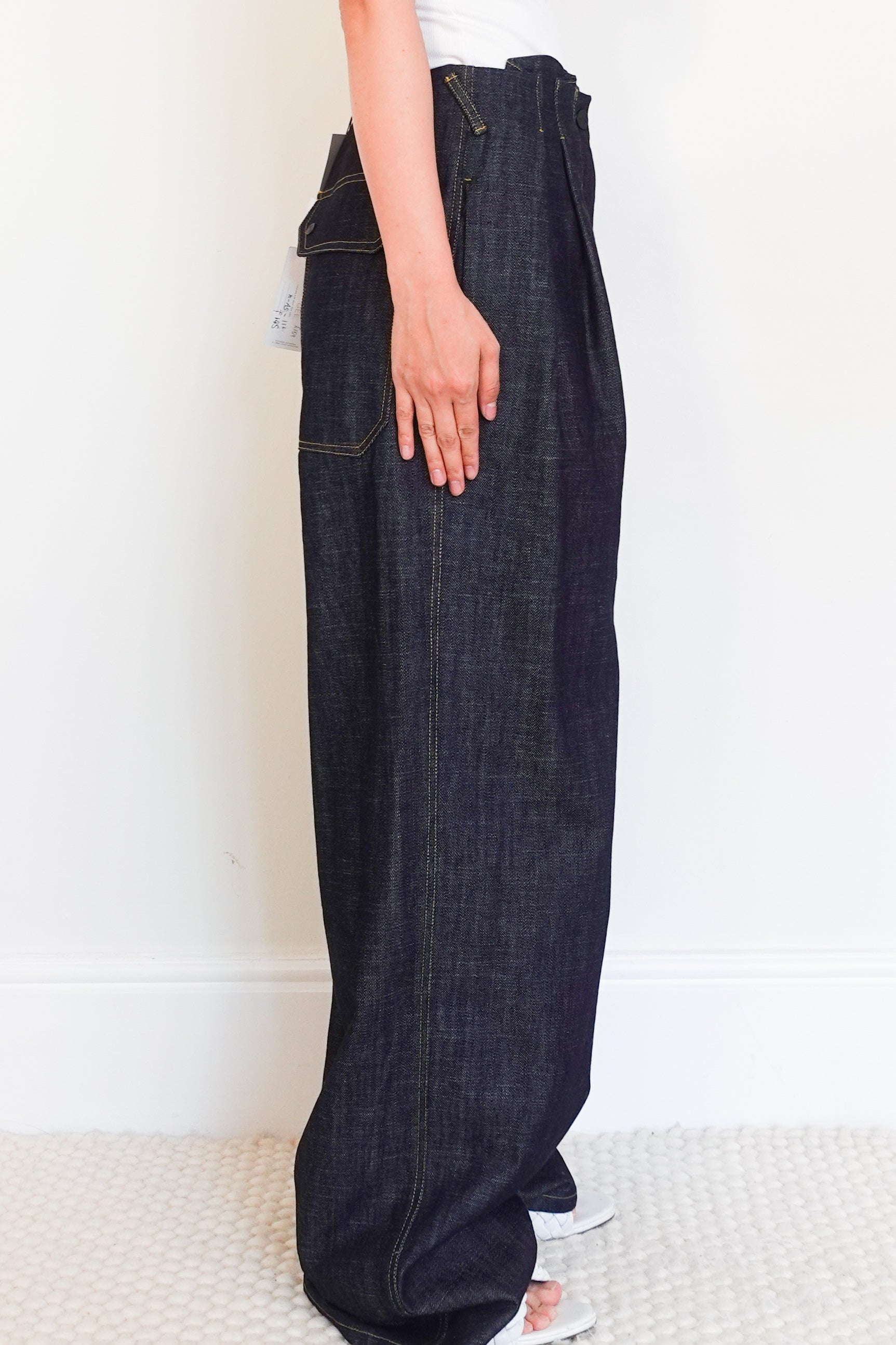 Aspos high rise denim wide leg jeans RRP £586