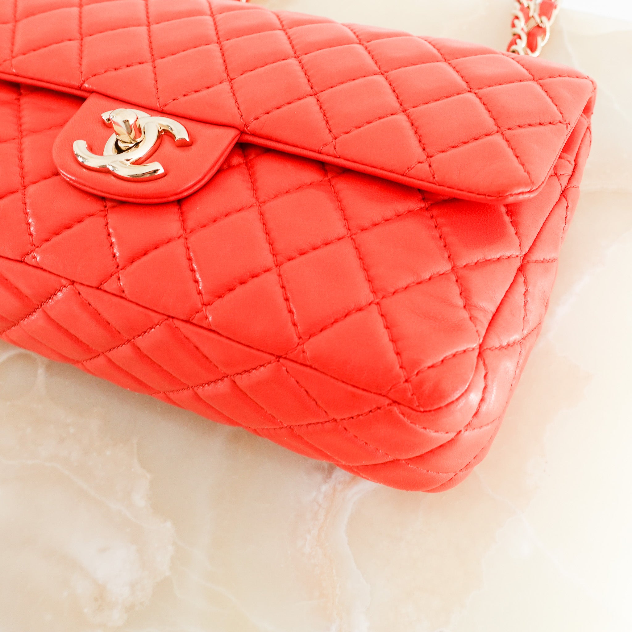Chanel Classic Medium Flap Bag in Red | Authentic Preloved - Reloved Again