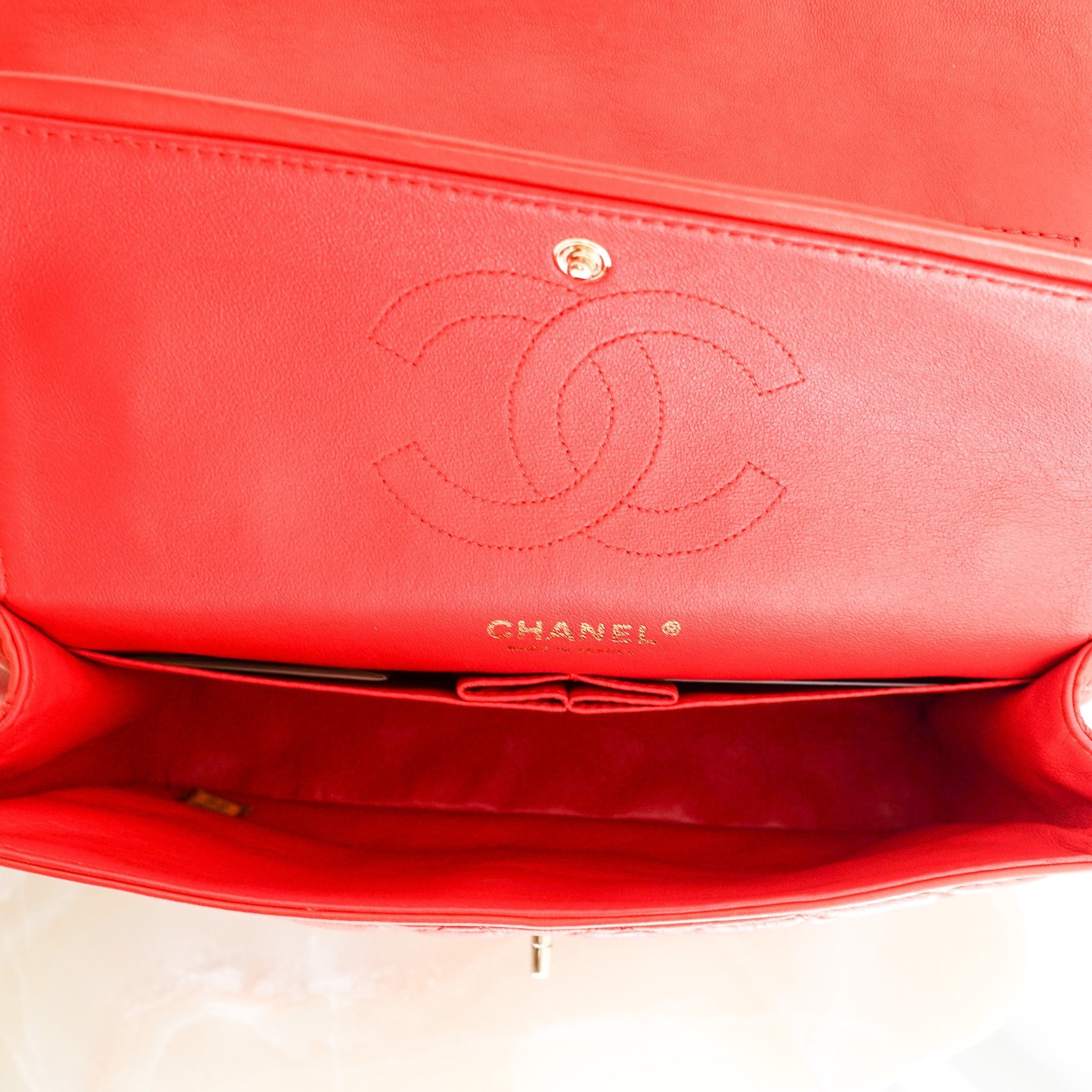 Chanel Classic Medium Flap Bag in Red | Authentic Preloved - Reloved Again