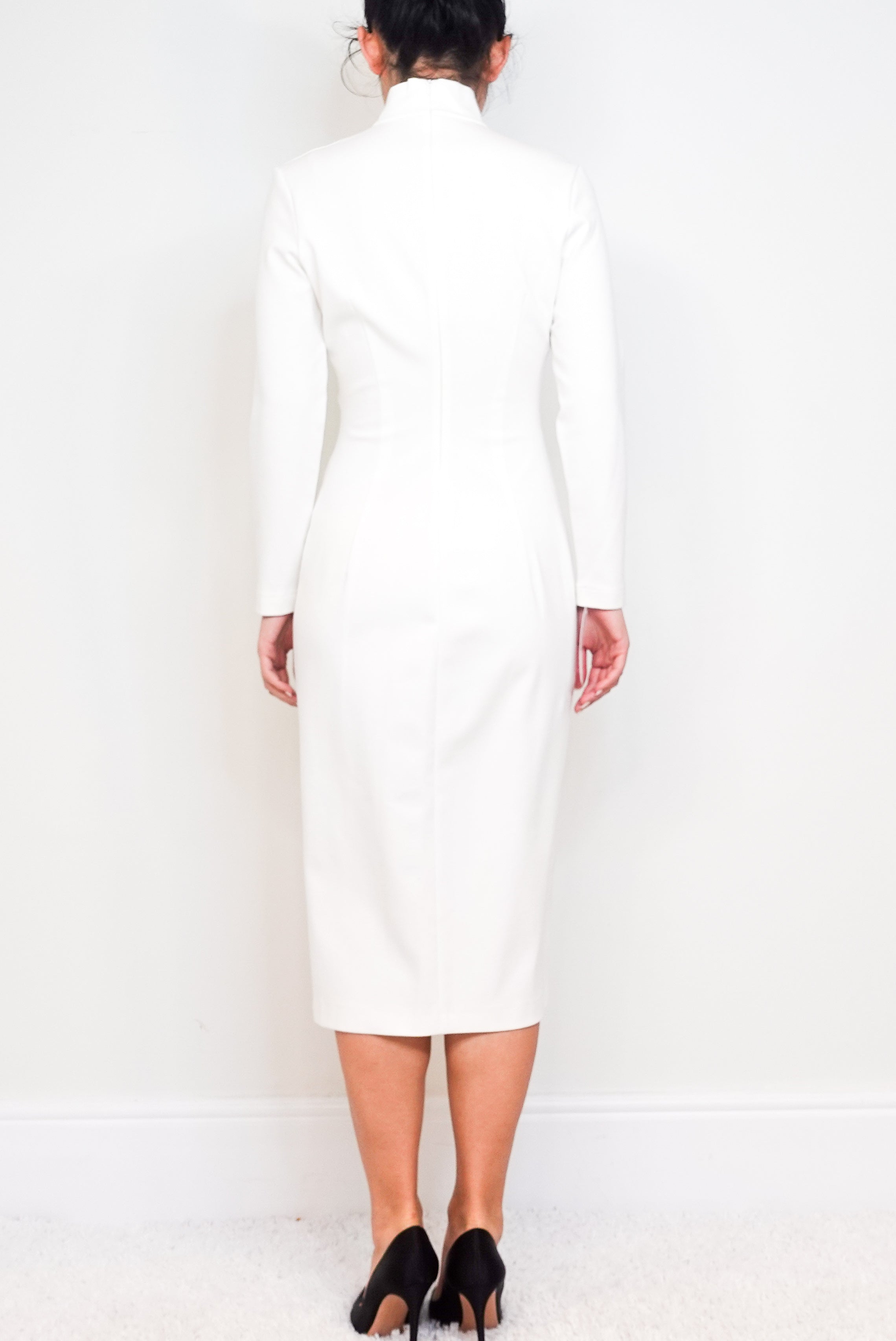 High Neck Jersey White dress RRP £408