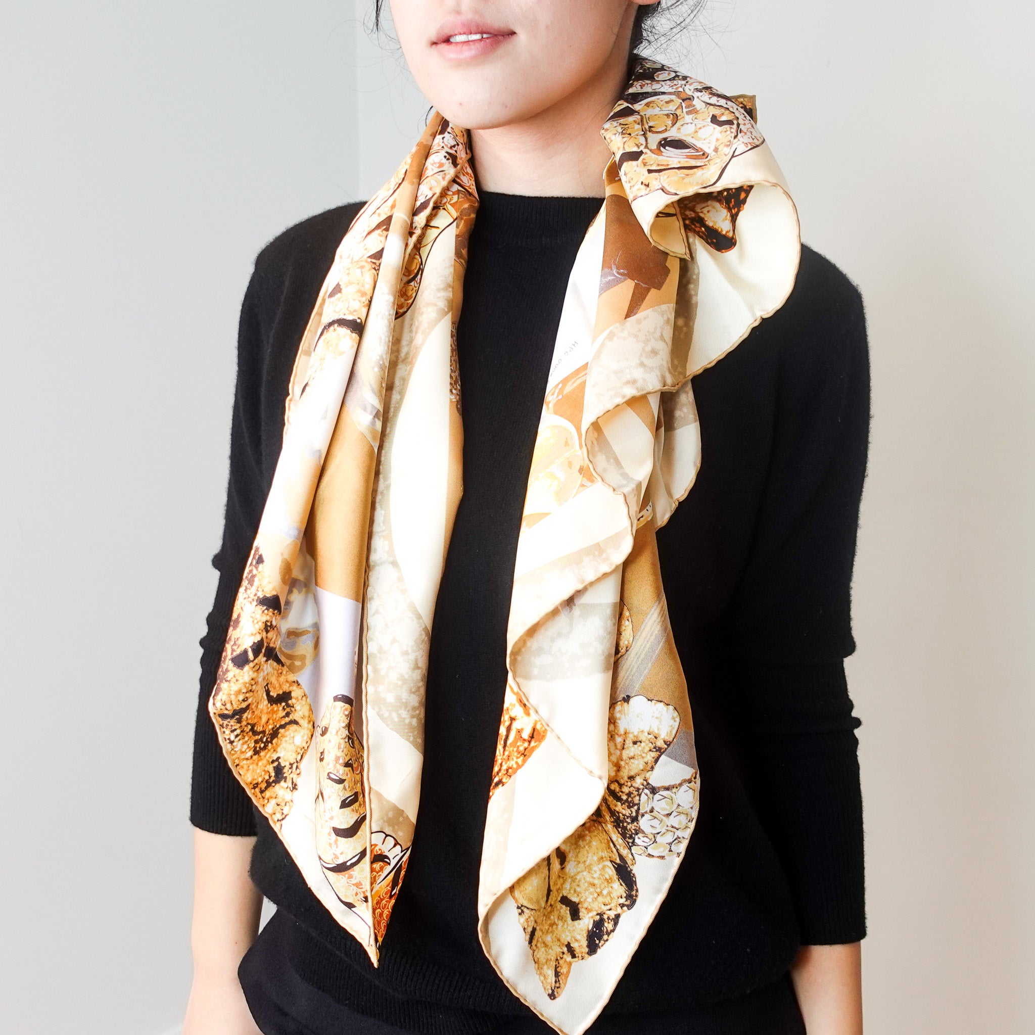 Gold silk scarf RRP £300