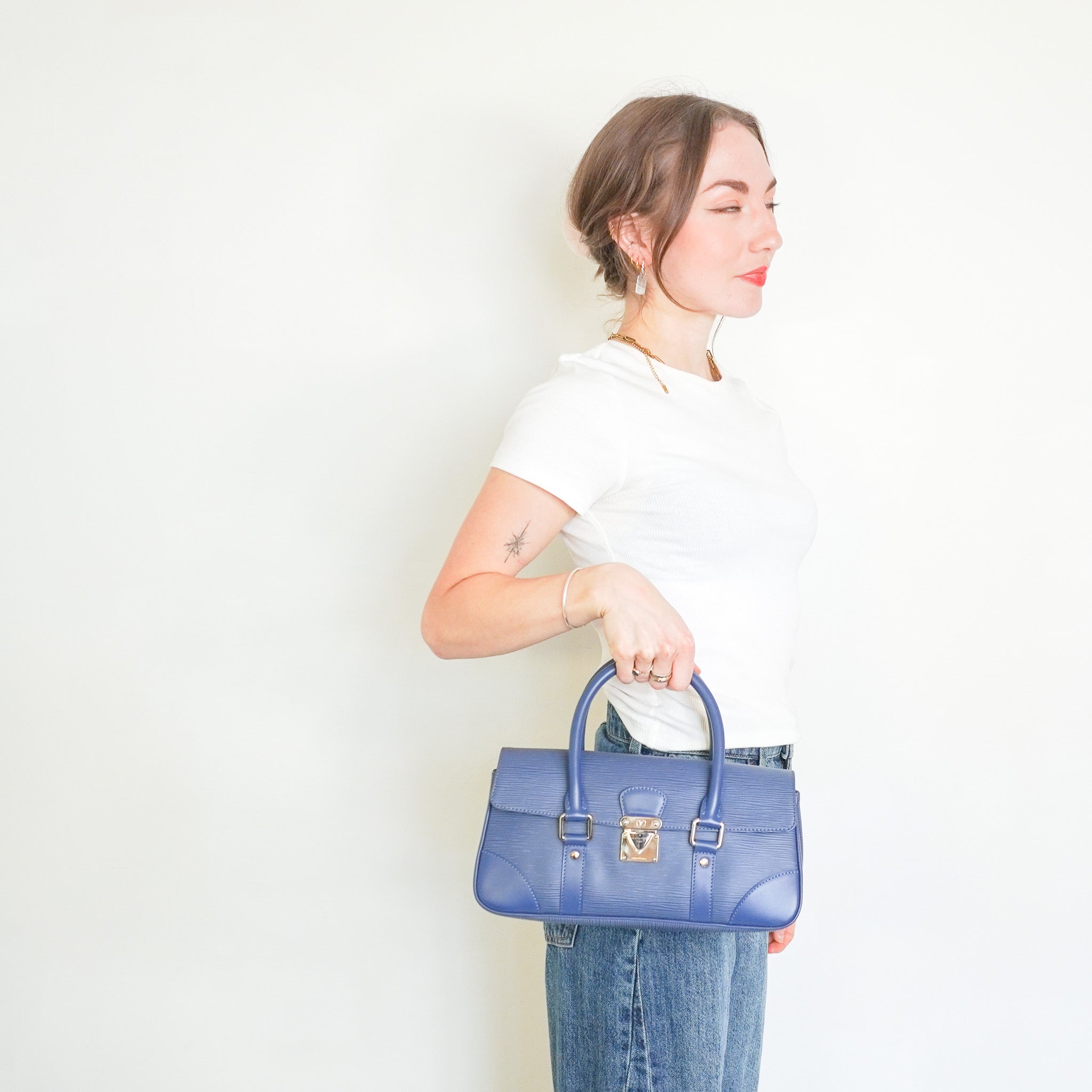 Louis Vuitton Blue Epsi Segur Bag RRP £1050 | Authentic Preloved