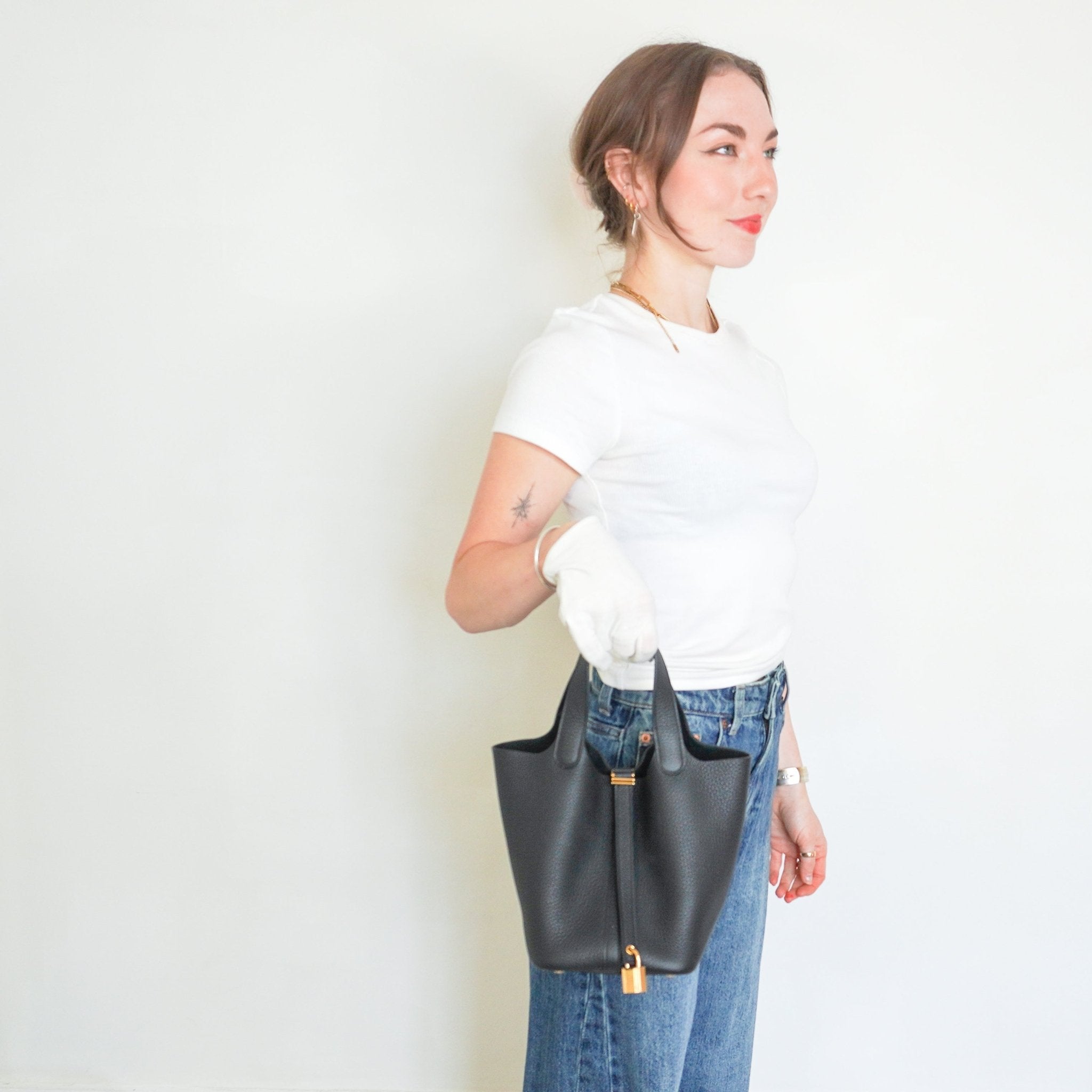 NEW Hermès Picotin Lock 18 PM Noir Clemence Leather Tote Bag | Authentic Preloved - Reloved Again