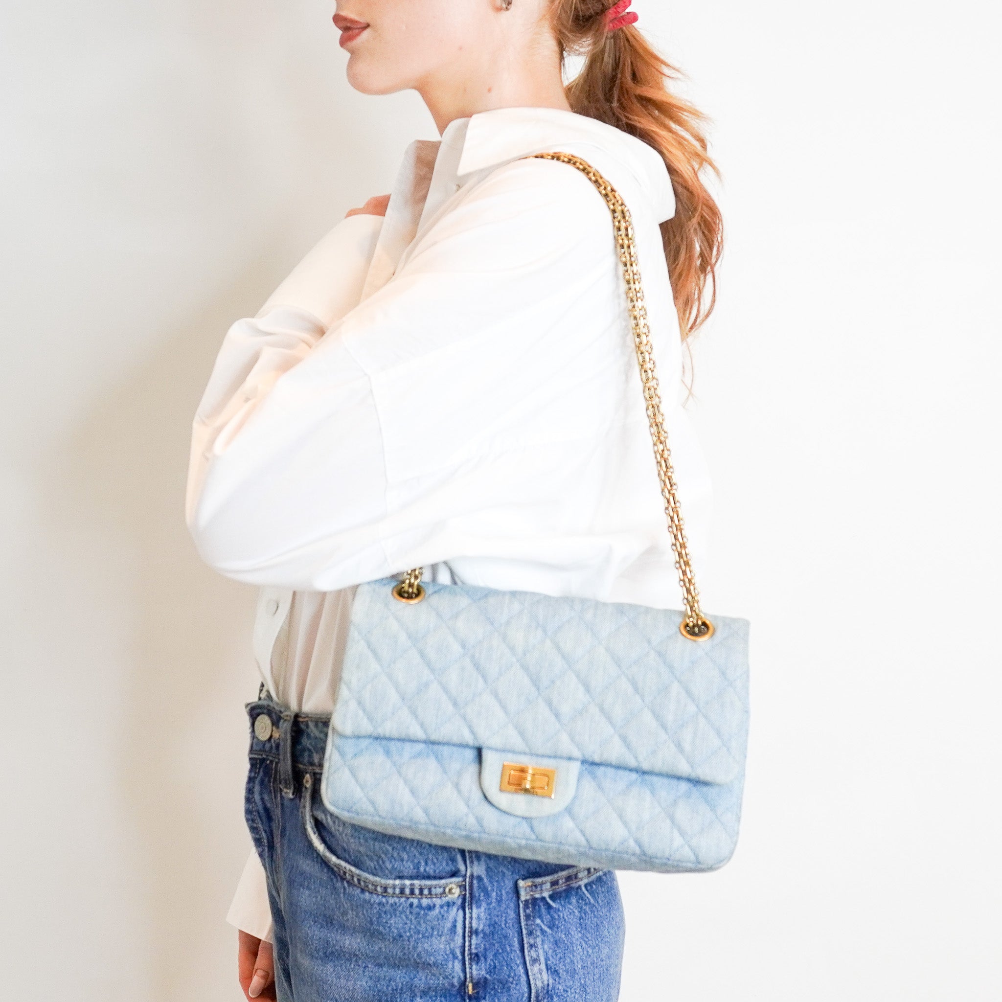 Chanel Light Blue Denim 2.55 Double Flap Bag RRP £9,333 | Authentic Preloved