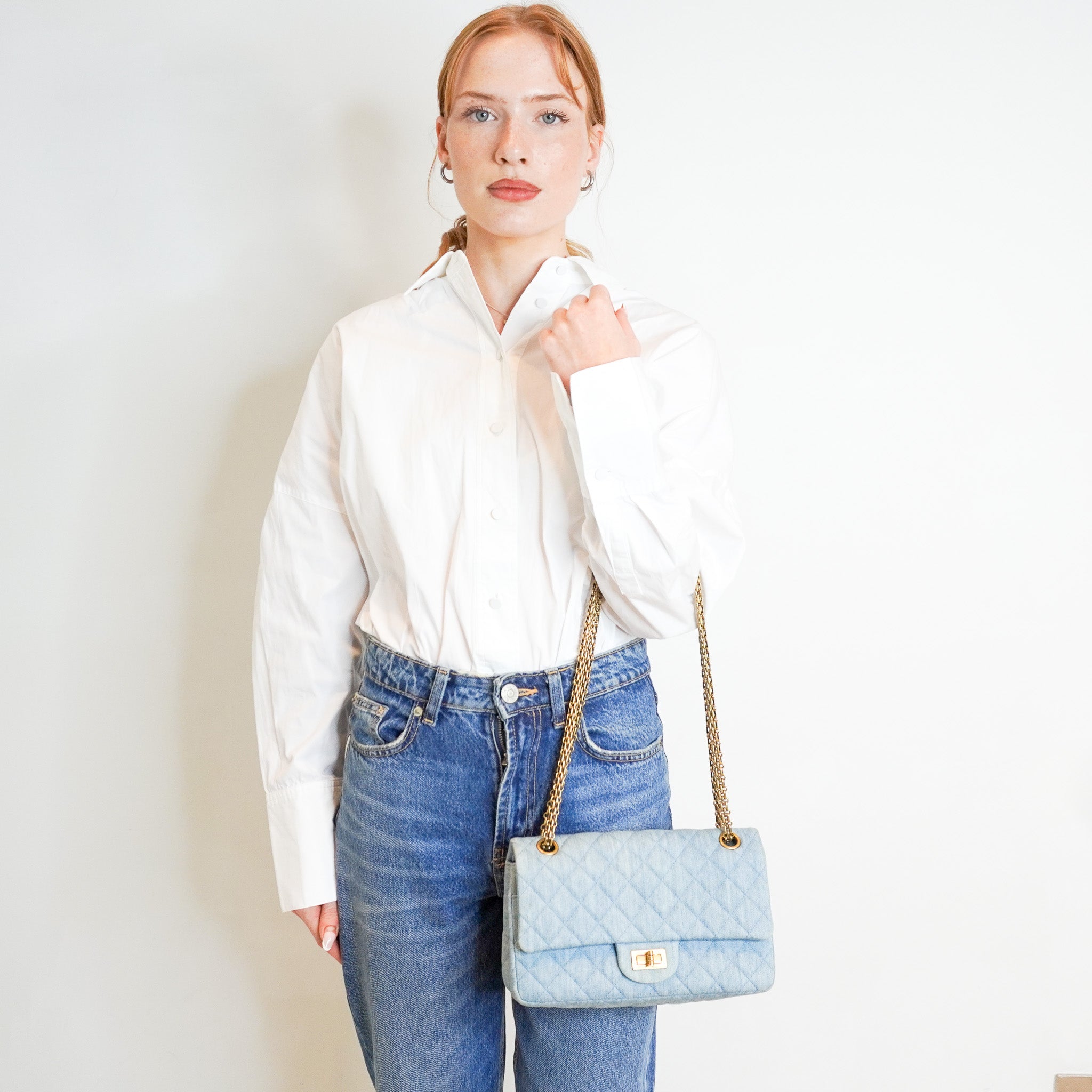 Chanel Light Blue Denim 2.55 Double Flap Bag RRP £9,333 | Authentic Preloved