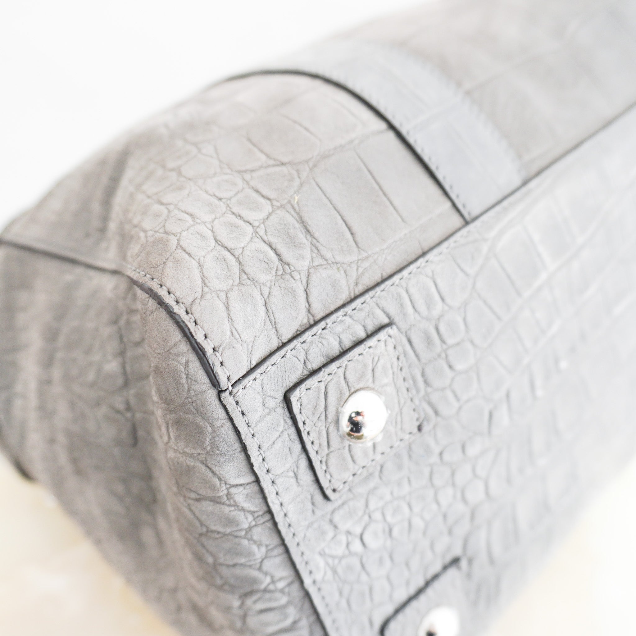 Mulberry Bayswater Croc Tote in Grey RRP £1200 | Authentic Preloved