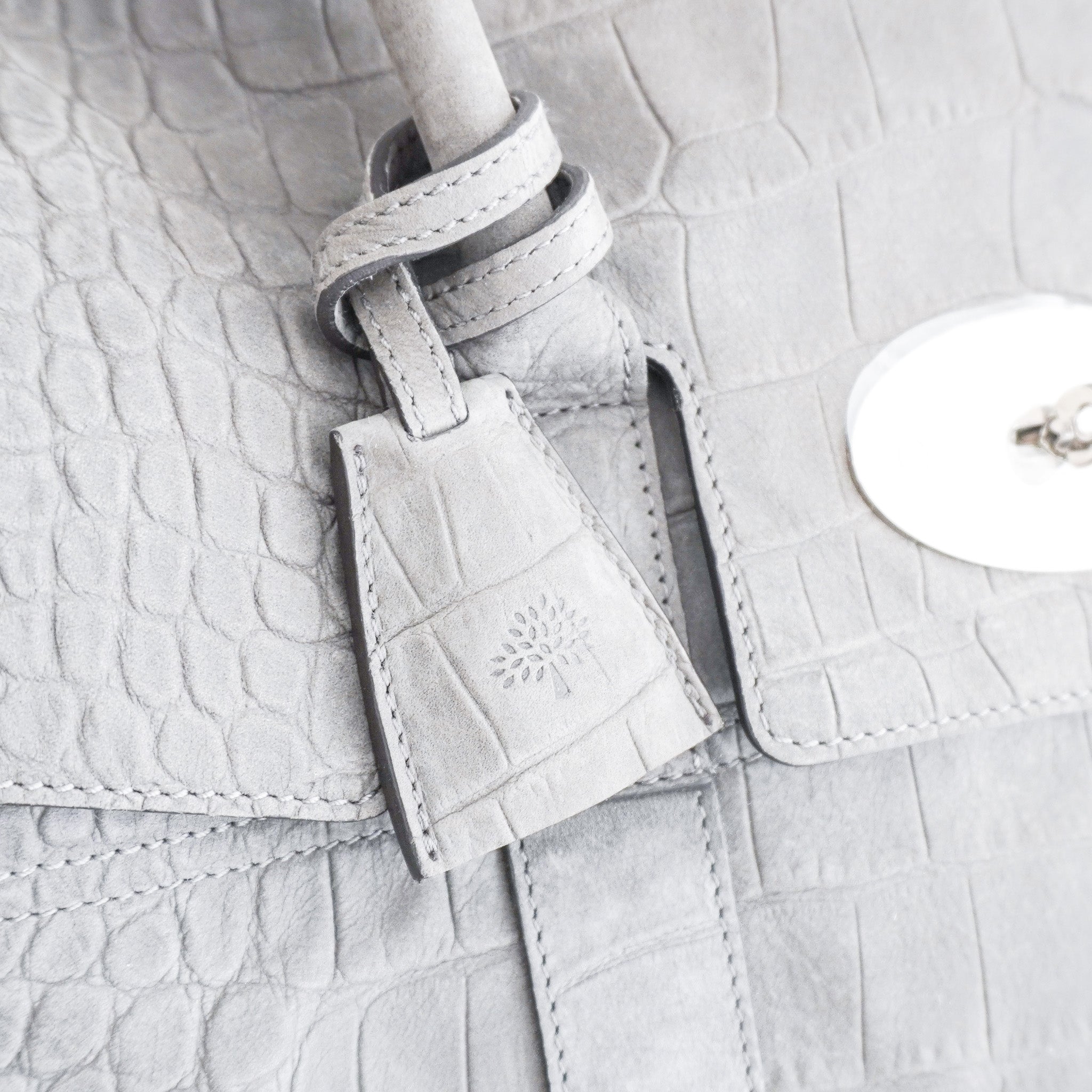 Mulberry Bayswater Croc Tote in Grey RRP £1200 | Authentic Preloved