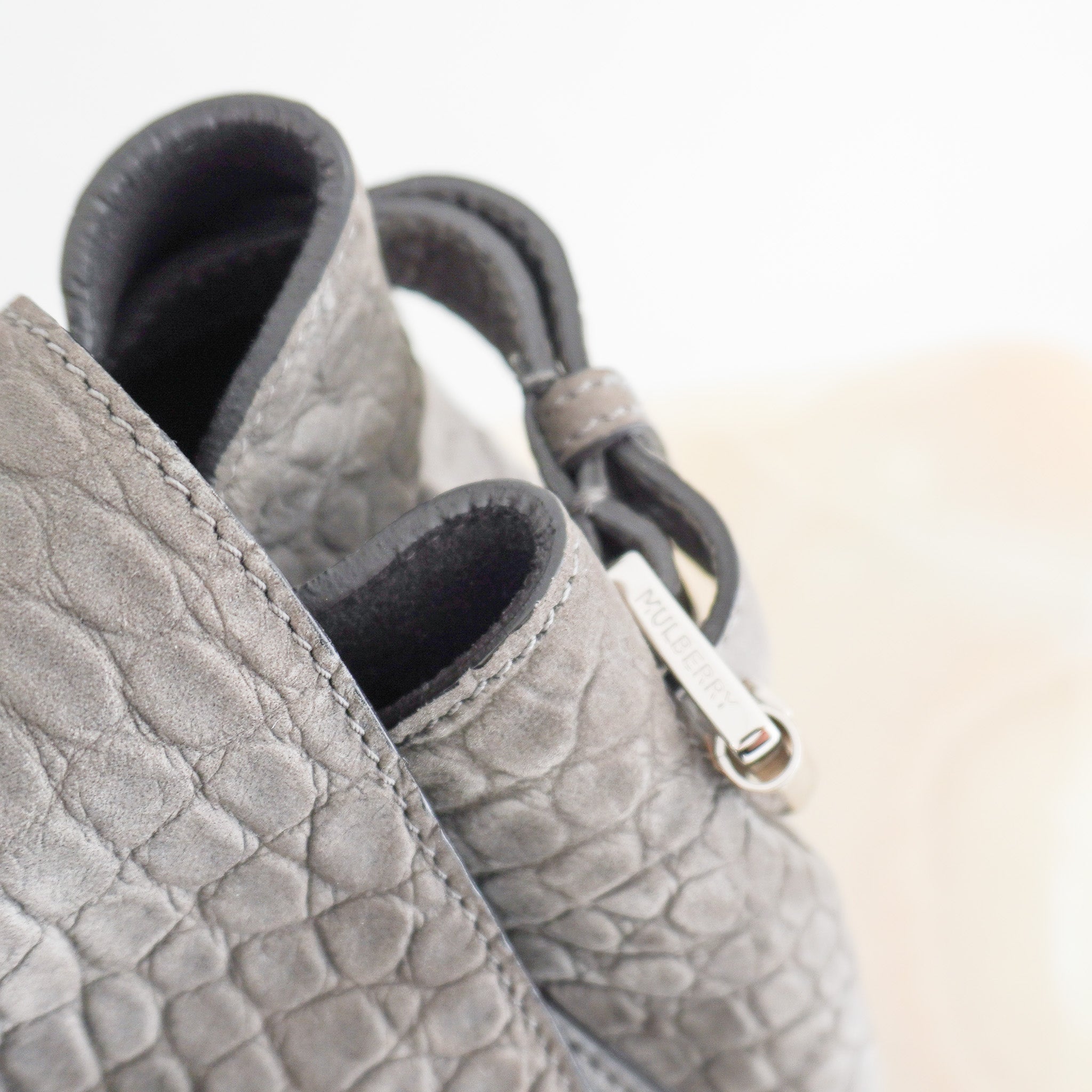 Mulberry Bayswater Croc Tote in Grey RRP £1200 | Authentic Preloved