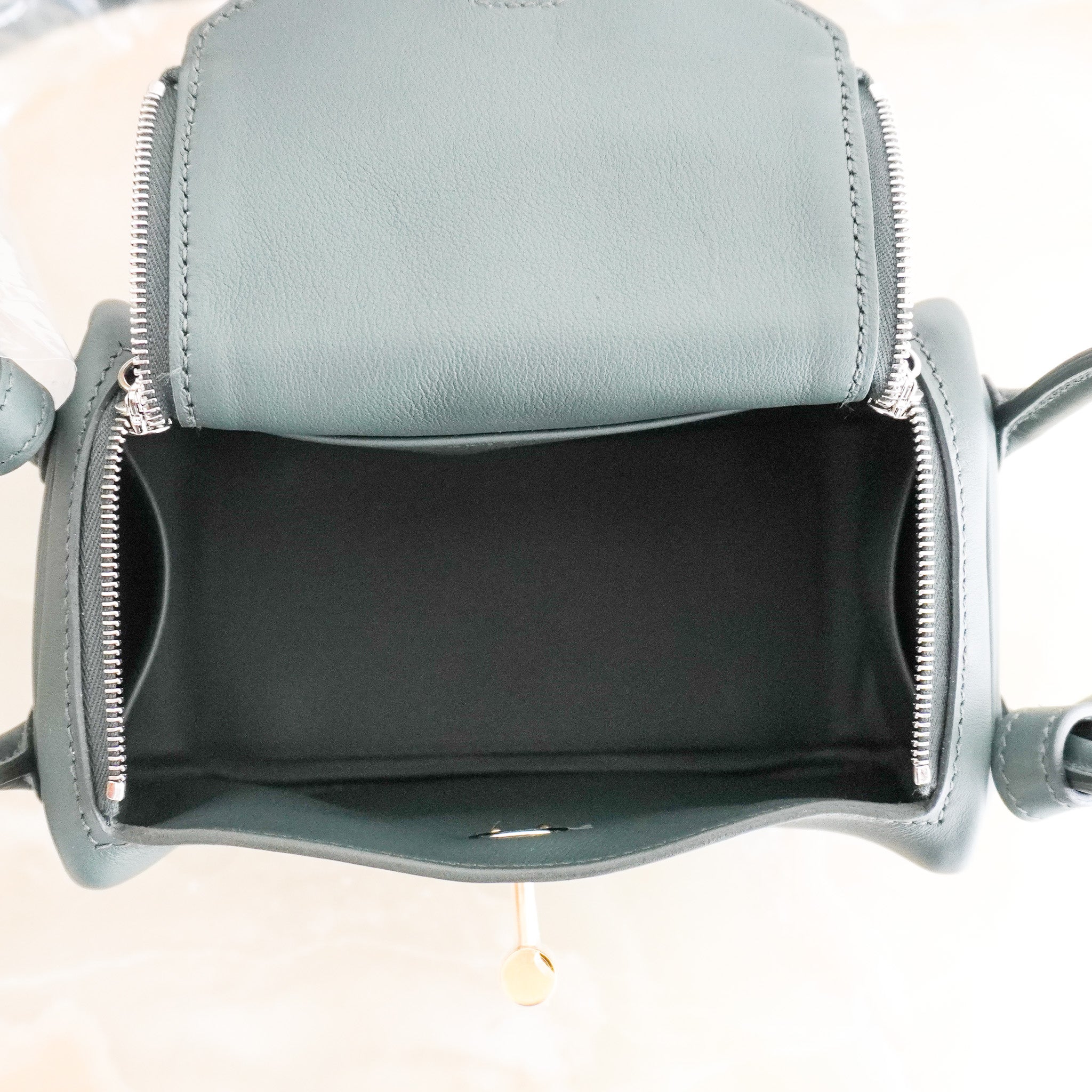 NEW Hermès Mini Lindy Bag in Vert Foncé Leather with Mixed Metal Hardware | Authentic Preloved - Reloved Again