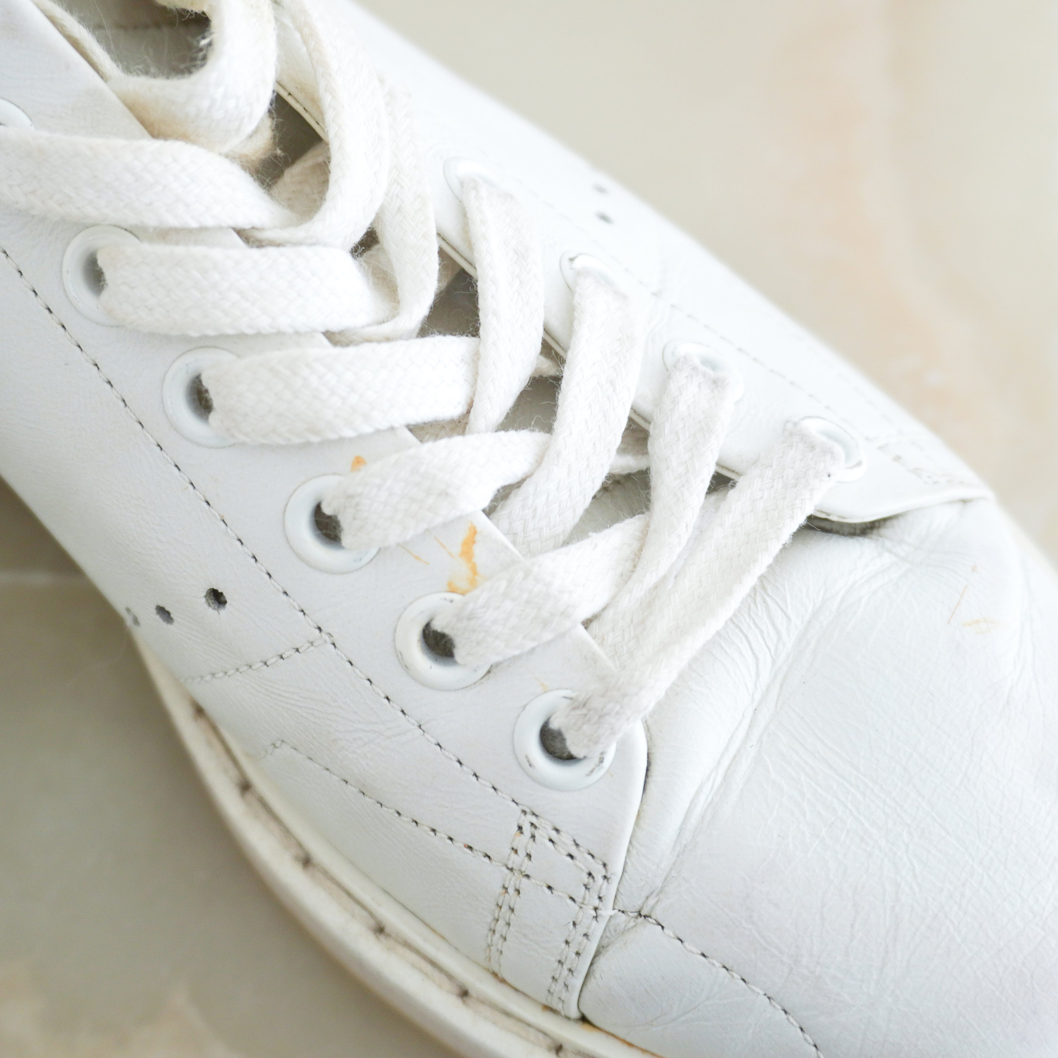 Golden Goose Starter White Leather Trainers Green Glitter Heel RRP £470 | Authentic Preloved