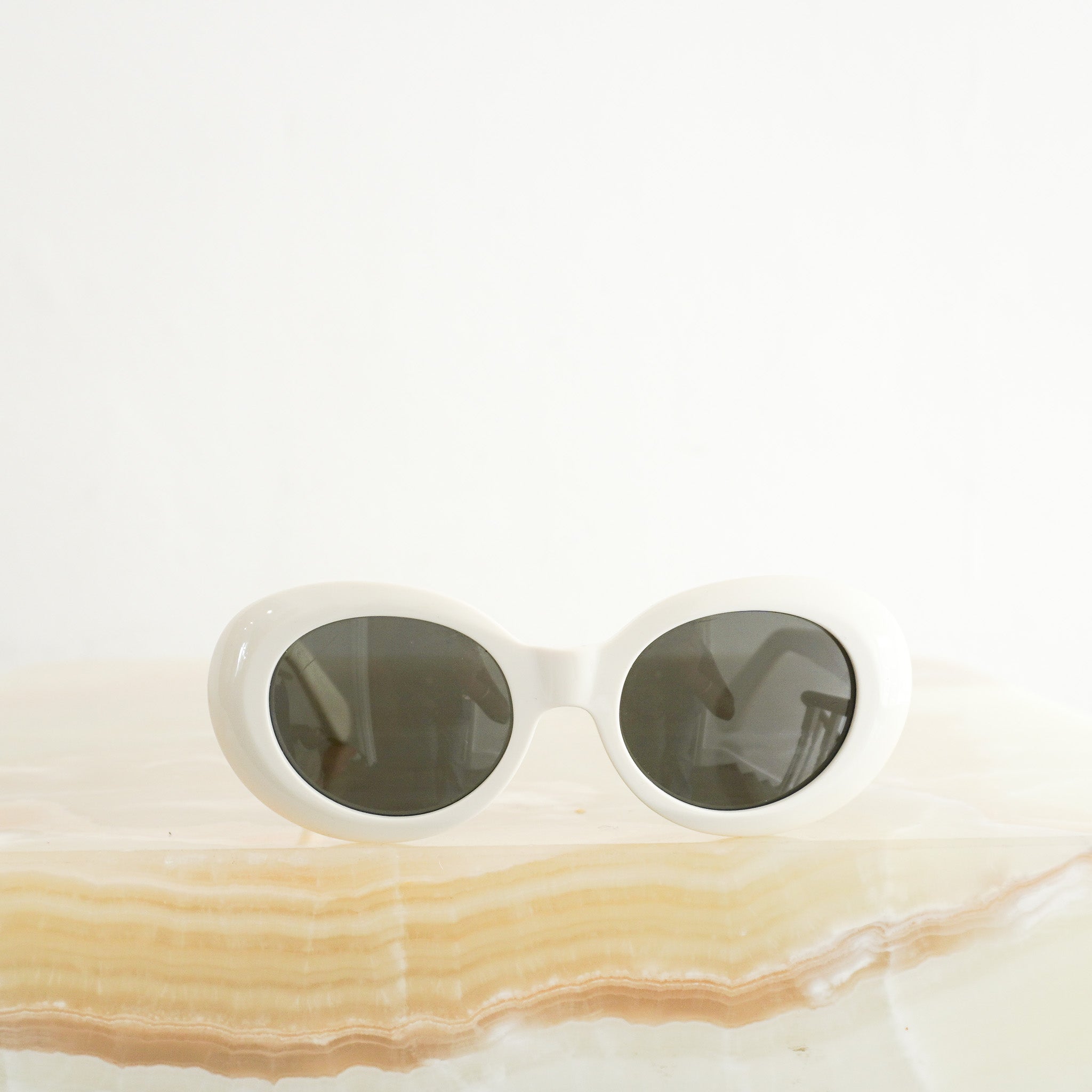 Acne Studios White Round Framed Sunglasses (RRP £270) | Authentic Preloved FINAL SALE - Reloved Again
