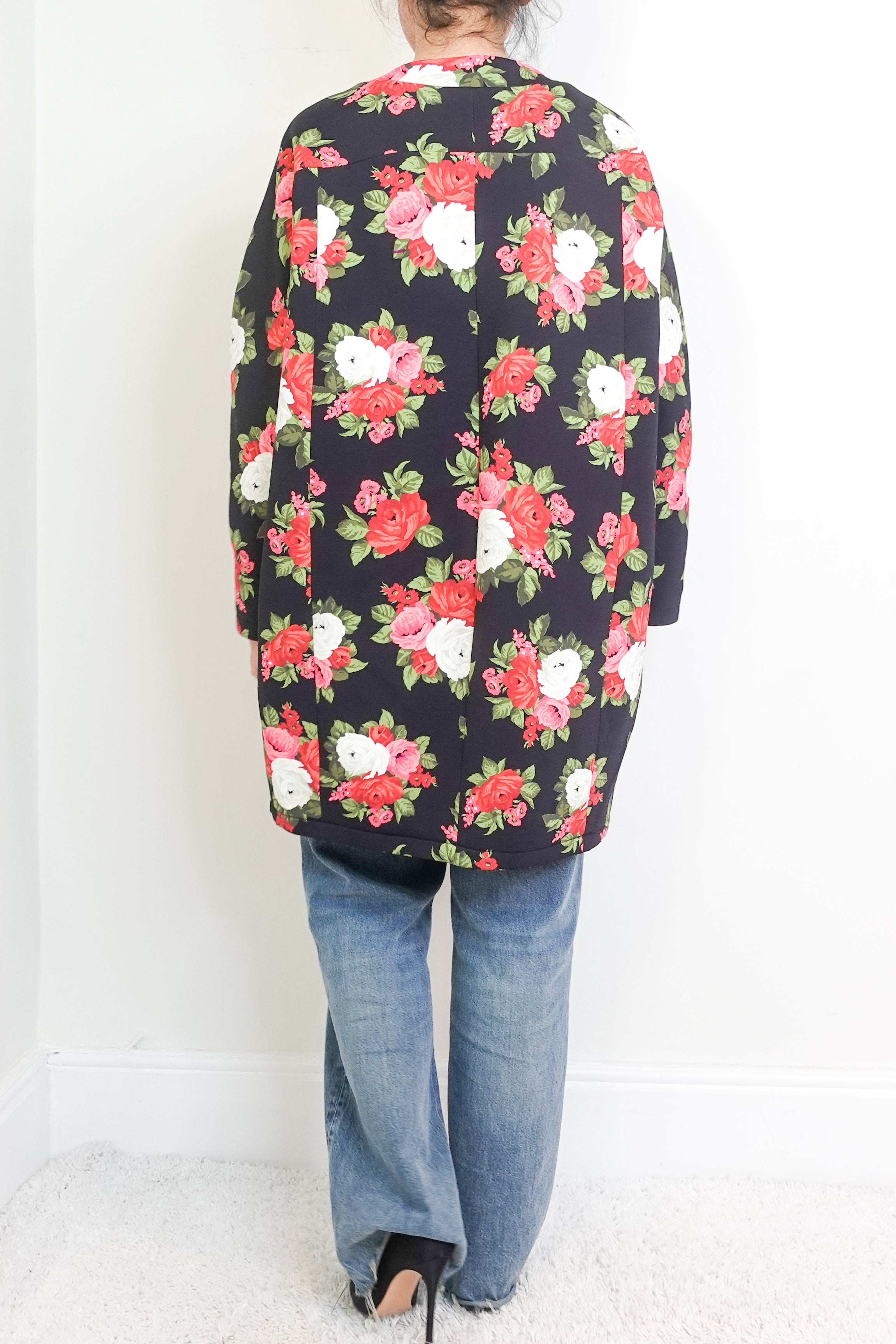 Black Floral duster coat RRP £500