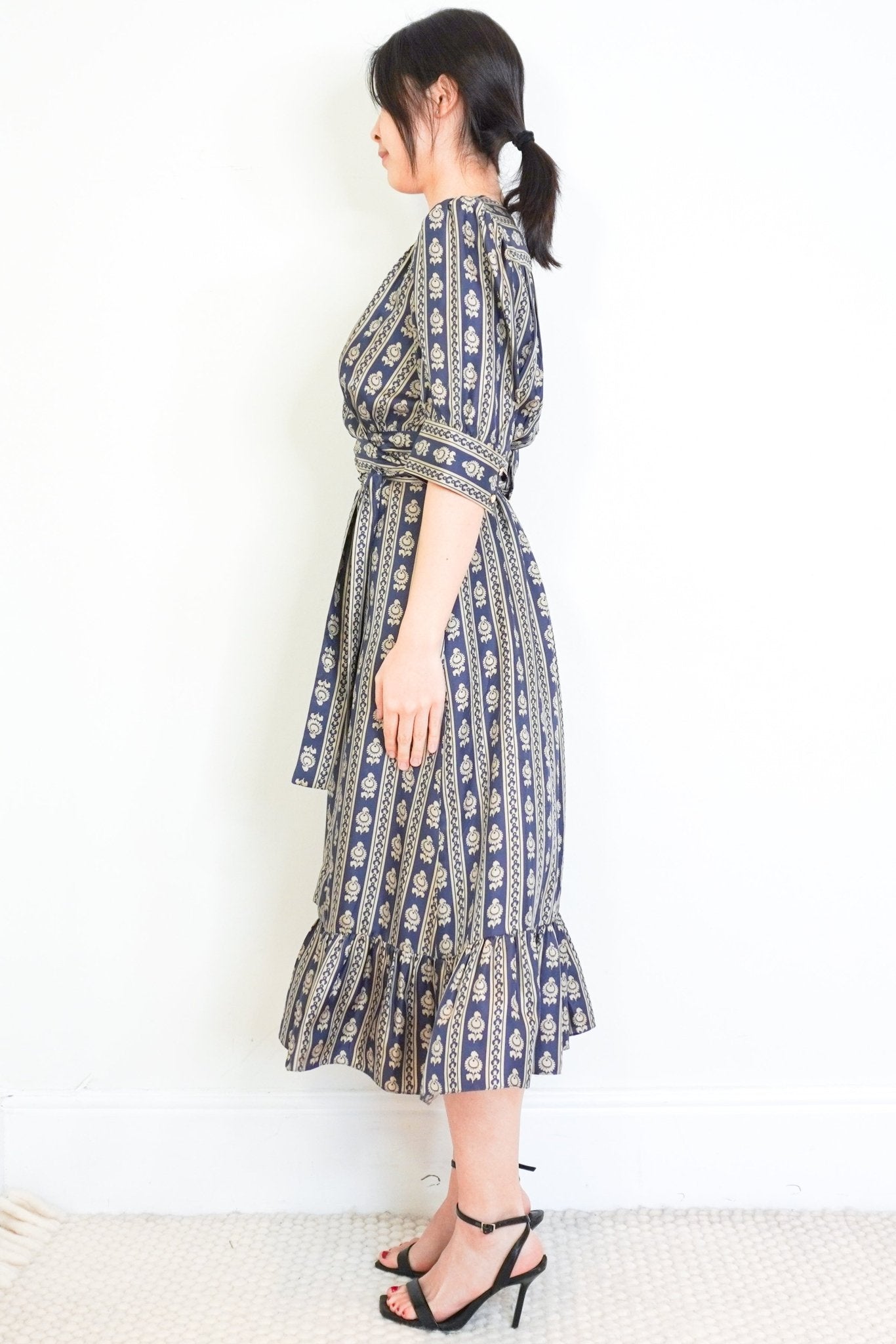 Sandro Blue Floral Wrap Dress RRP £350 | Authentic & Preloved - Reloved Again