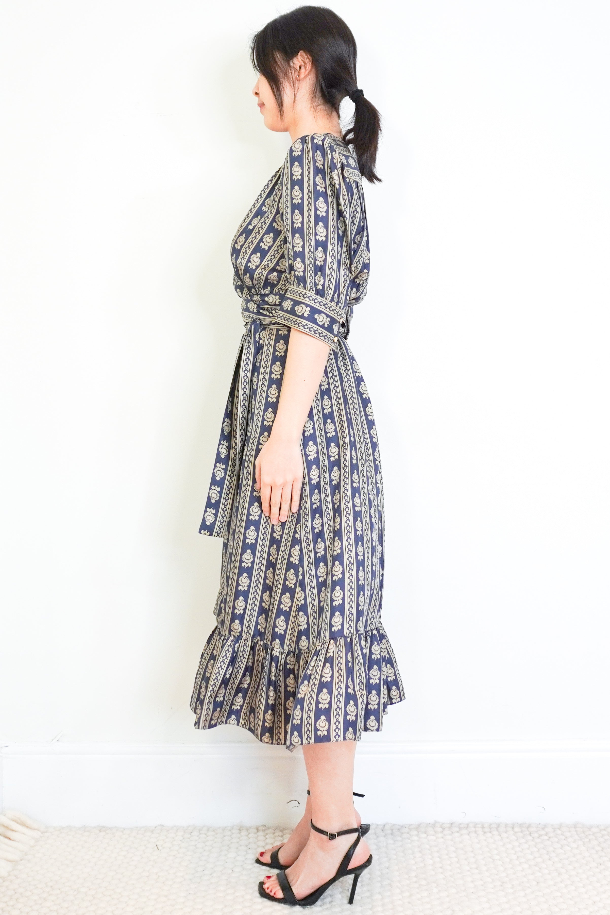 Sandro Blue Floral Wrap Dress RRP £350 | Authentic & Preloved