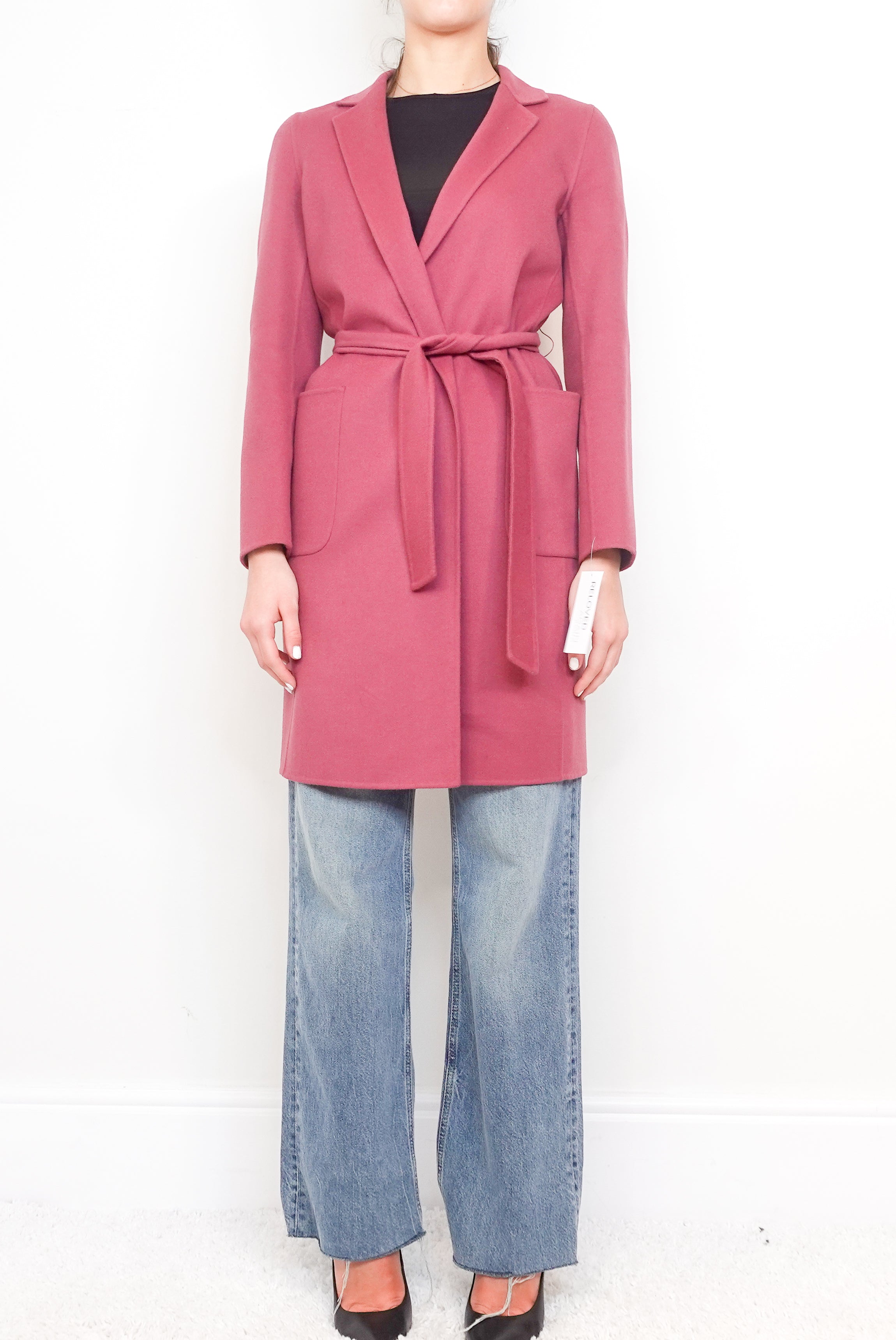 Pink belted coat RRP £850