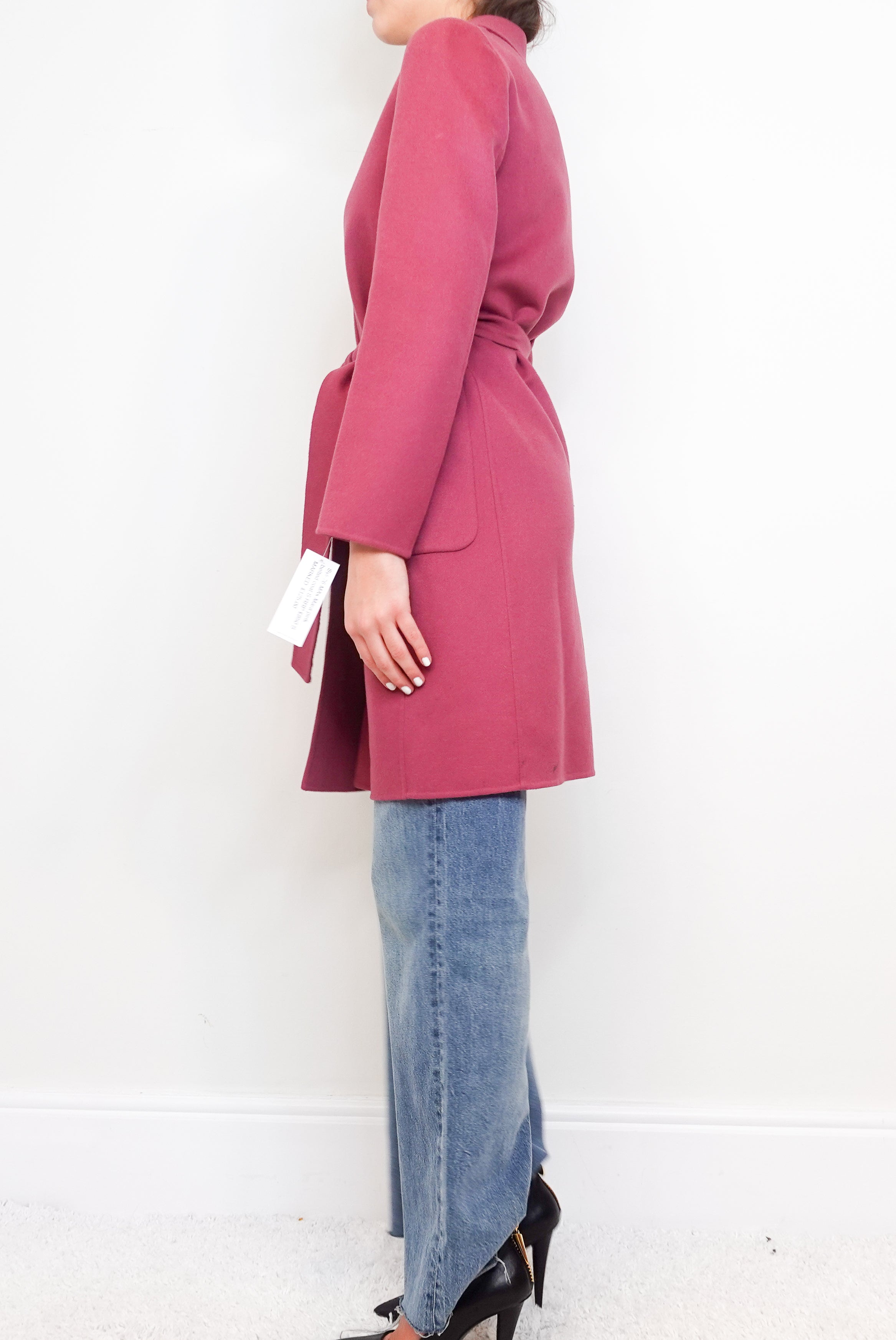 Pink belted coat RRP £850