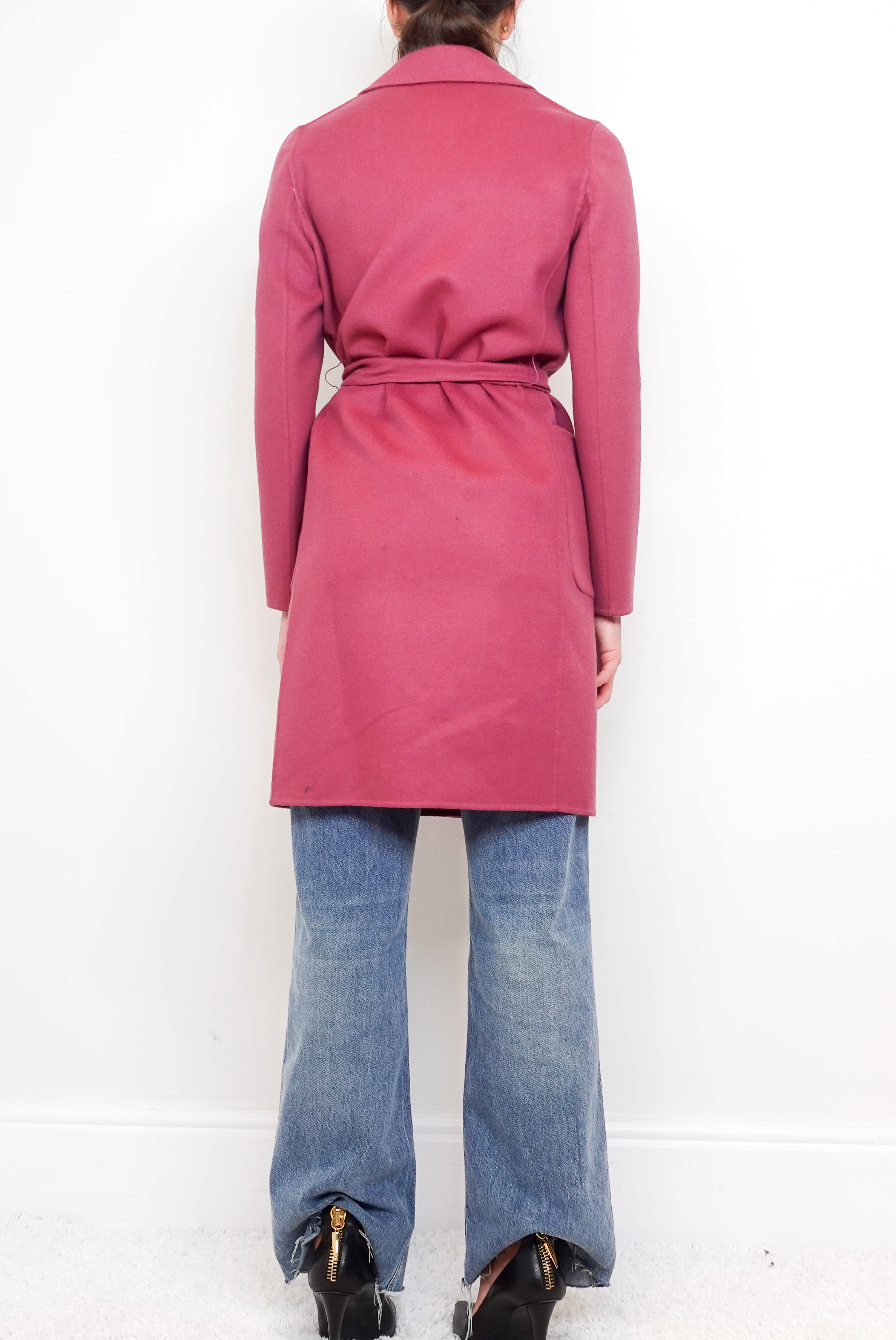 Pink belted coat RRP £850