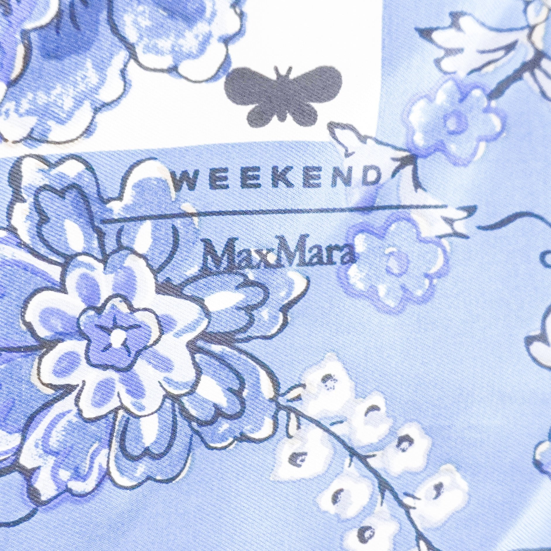 Weekend MaxMara Blue Floral Silk Scarf (RRP £490) | Authentic Preloved FINAL SALE - Reloved Again