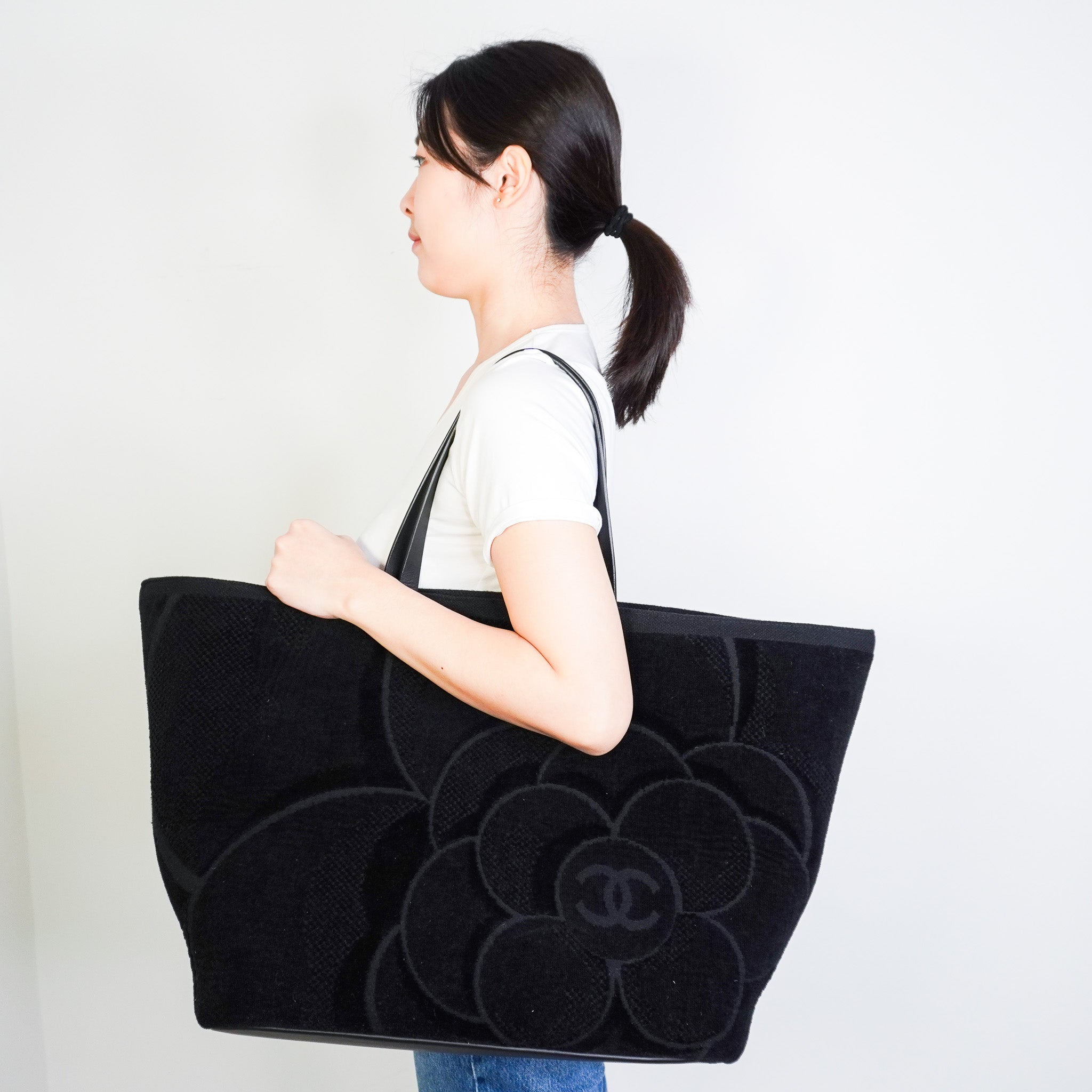 Chanel Terry Cloth Camellia Tote | Authentic Preloved - Reloved Again