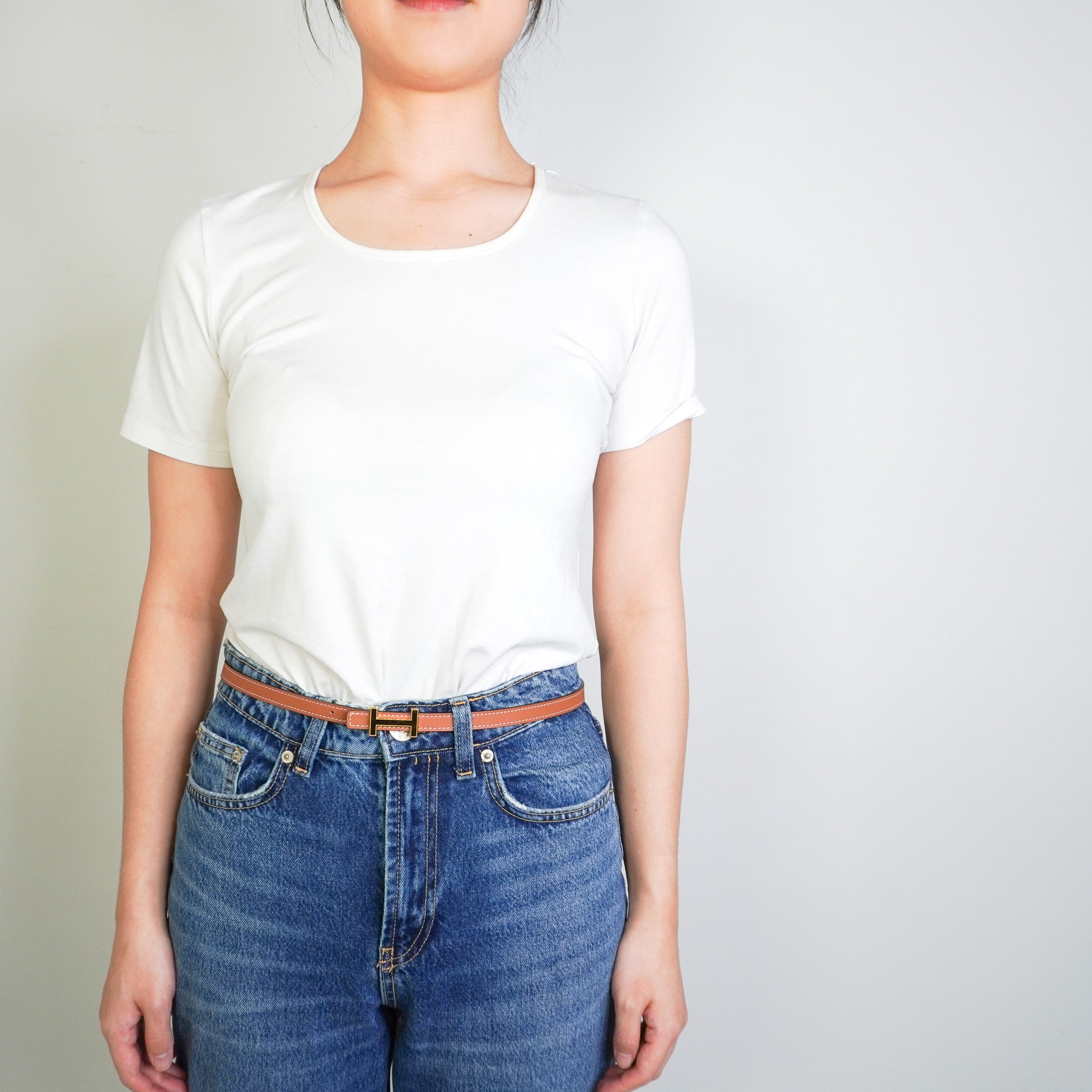 CURRENT SEASON Hermes Mini Reversible H Belt 13mm in Gold and Blanc RRP £585 | Authentic Preloved FINAL SALE